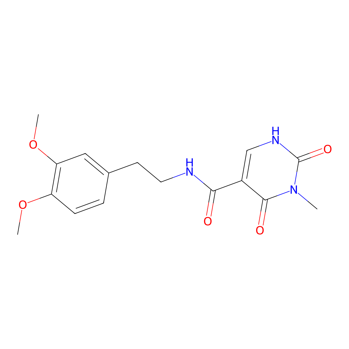 N-(3,4-dimethoxyphenethyl)-3-methyl-2,4-dioxo-1,2,3,4-tetrahydropyrimidine-5-carboxamide molecular structure, CAS 1351648-76-4