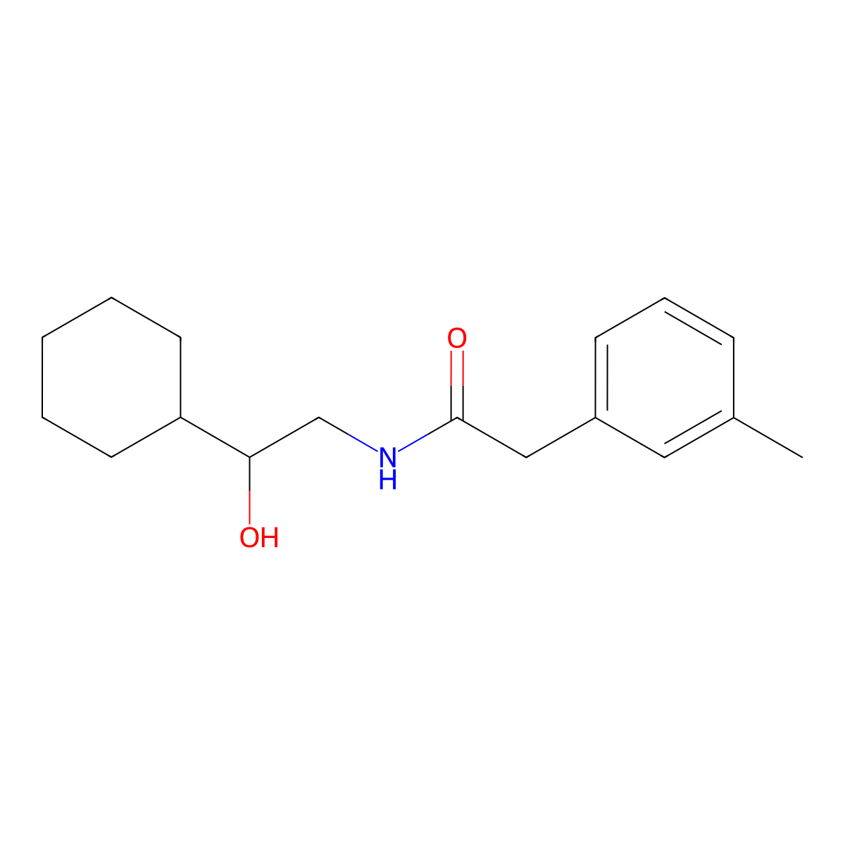 N-(2-cyclohexyl-2-hydroxyethyl)-2-(3-methylphenyl)acetamide molecular structure, CAS 1351648-81-1