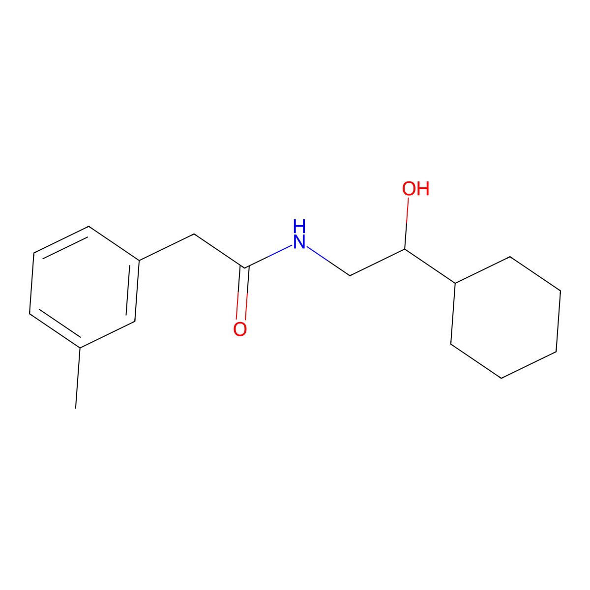 N-(2-cyclohexyl-2-hydroxyethyl)-2-(3-methylphenyl)acetamide molecular structure, CAS 1351648-81-1