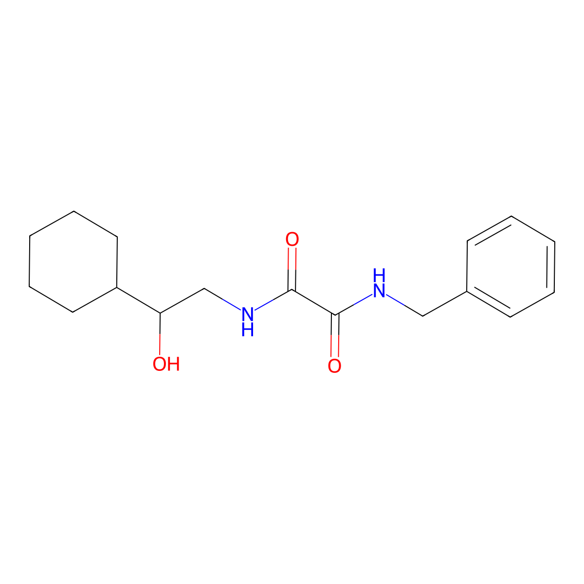 N1-benzyl-N2-(2-cyclohexyl-2-hydroxyethyl)oxalamide molecular structure, CAS 1351648-89-9