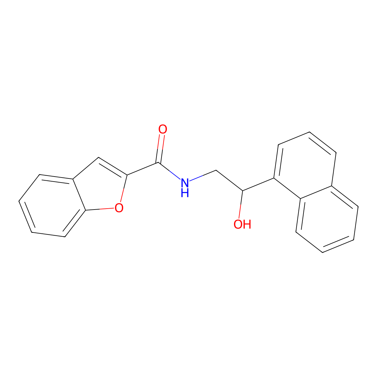 N-(2-hydroxy-2-(naphthalen-1-yl)ethyl)benzofuran-2-carboxamide molecular structure, CAS 1351648-91-3