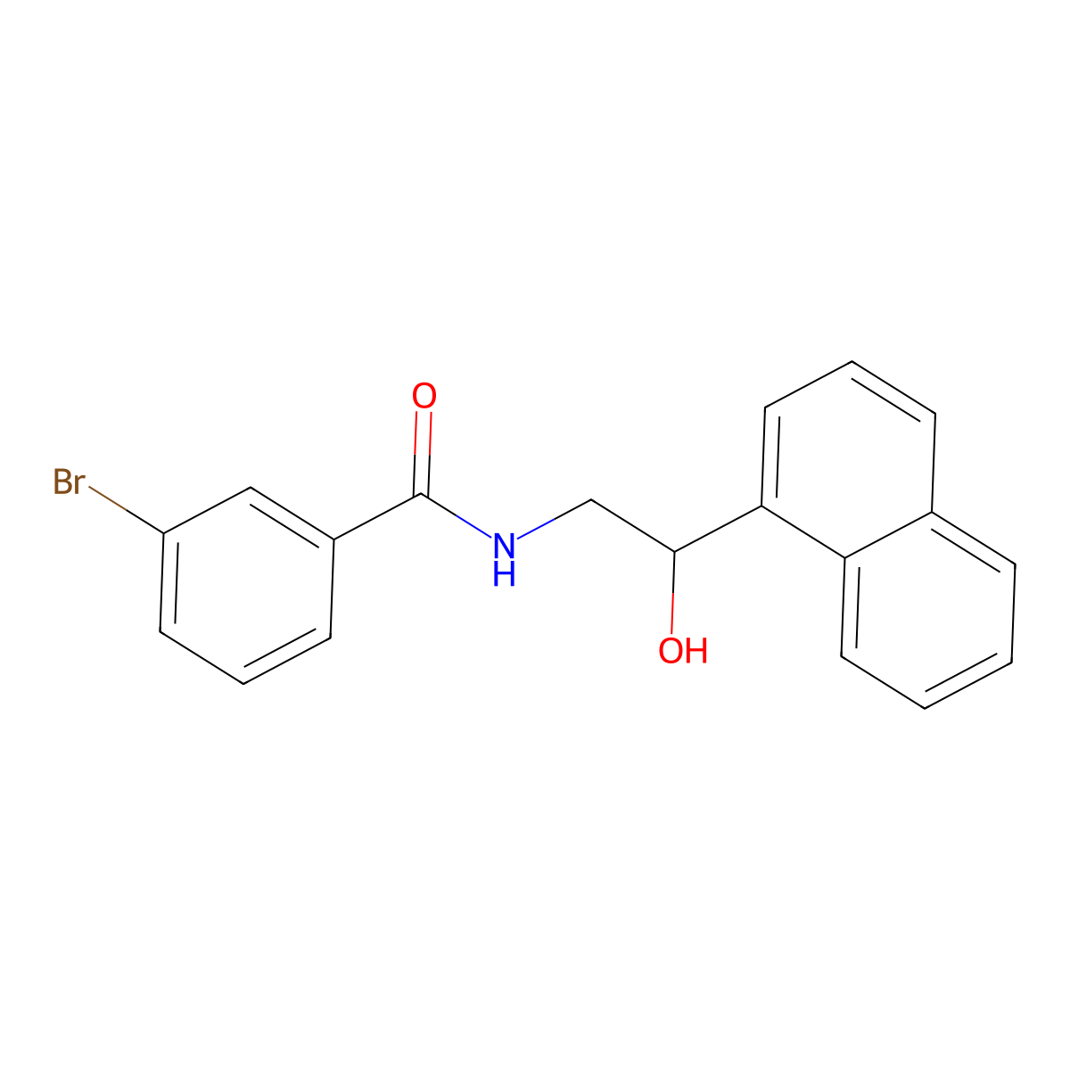 3-bromo-N-(2-hydroxy-2-(naphthalen-1-yl)ethyl)benzamide molecular structure, CAS 1351648-92-4
