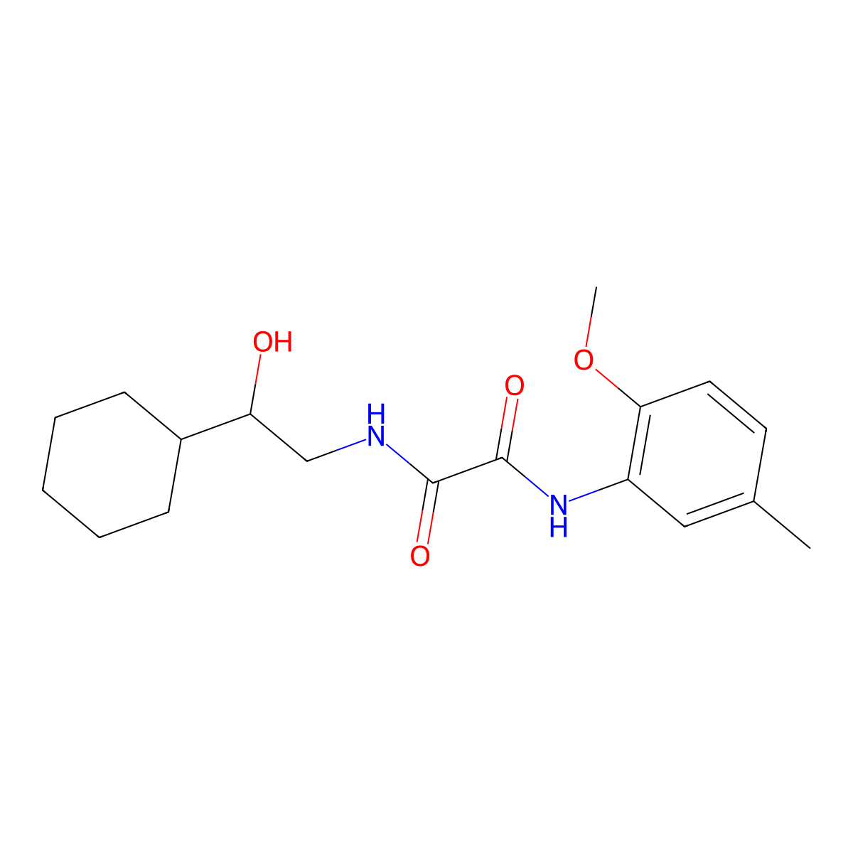 N1-(2-cyclohexyl-2-hydroxyethyl)-N2-(2-methoxy-5-methylphenyl)oxalamide molecular structure, CAS 1351648-98-0