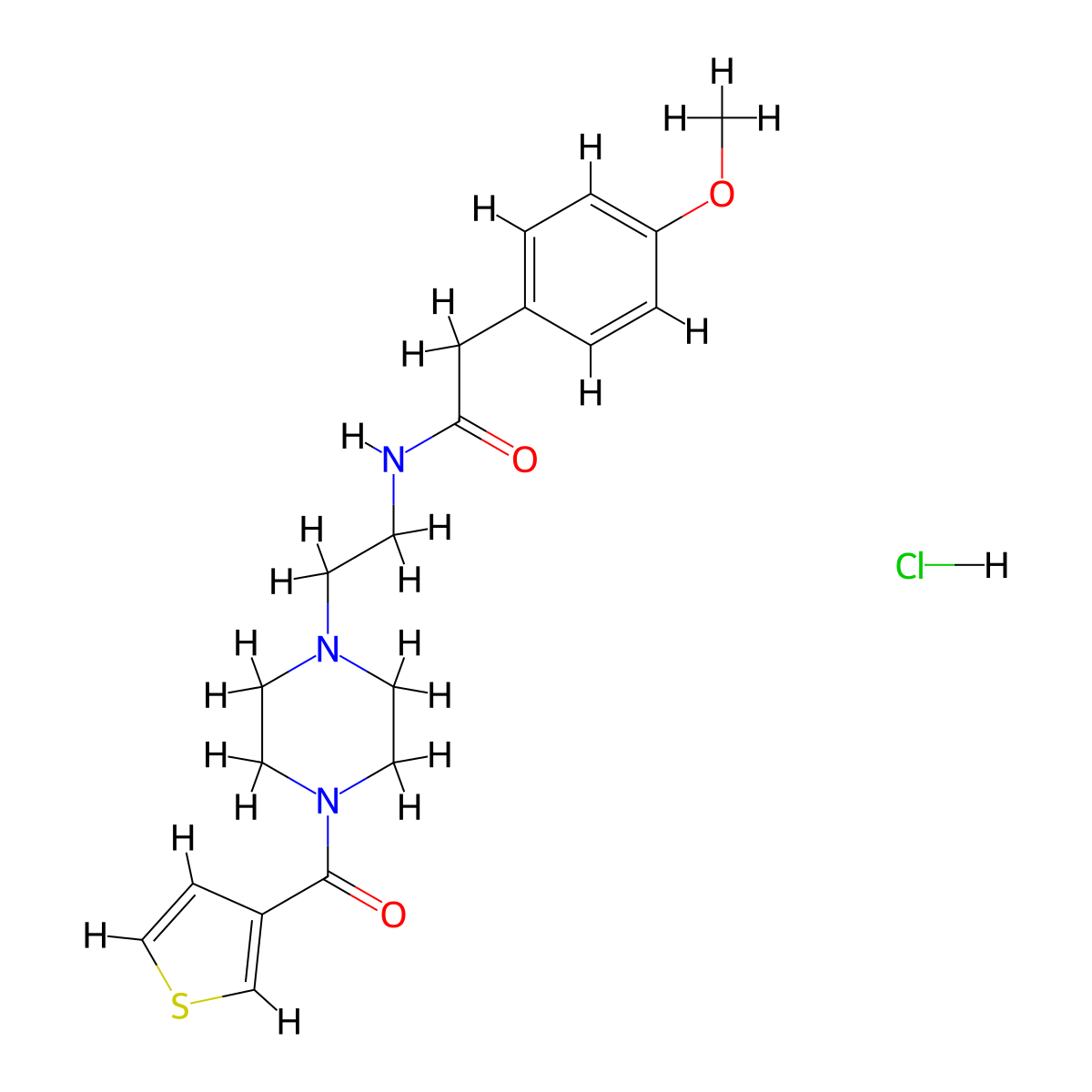 2-(4-Methoxyphenyl)-N-{2-[4-(thiophene-3-carbonyl)piperazin-1-YL]ethyl}acetamide hydrochloride molecular structure, CAS 1351649-11-0