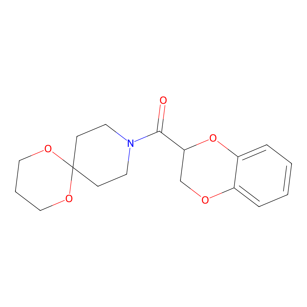 (2,3-Dihydrobenzo[b][1,4]dioxin-2-yl)(1,5-dioxa-9-azaspiro[5.5]undecan-9-yl)methanone molecular structure, CAS 1351649-18-7