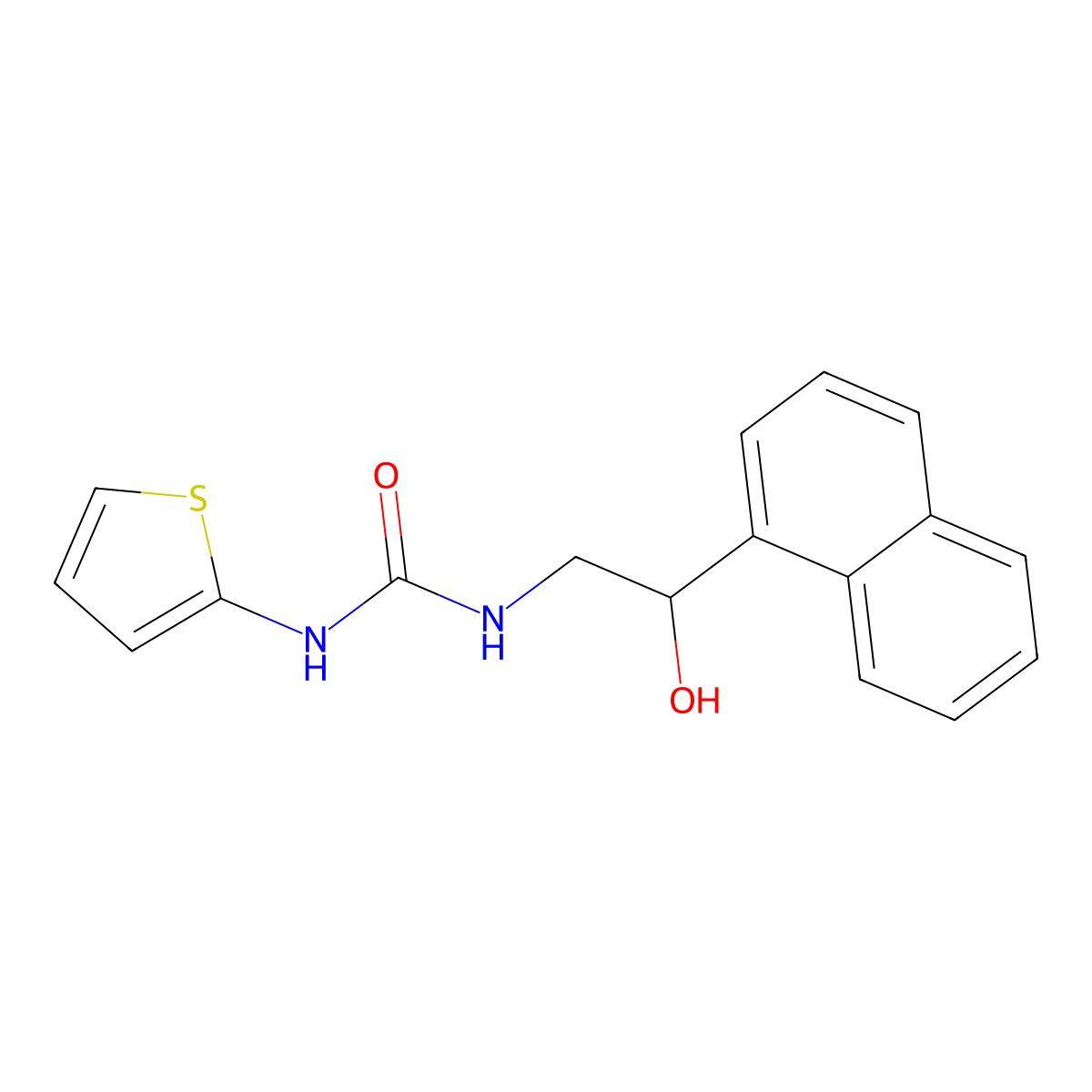 1-(2-Hydroxy-2-(naphthalen-1-yl)ethyl)-3-(thiophen-2-yl)urea molecular structure, CAS 1351649-24-5