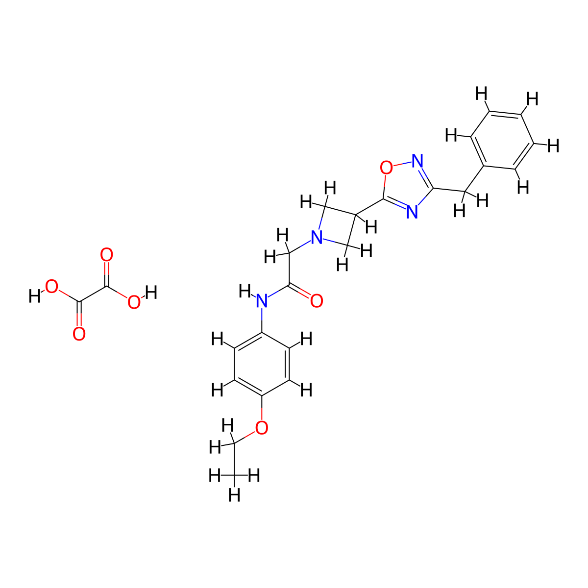 2-(3-(3-benzyl-1,2,4-oxadiazol-5-yl)azetidin-1-yl)-N-(4-ethoxyphenyl)acetamide oxalate molecular structure, CAS 1351649-27-8