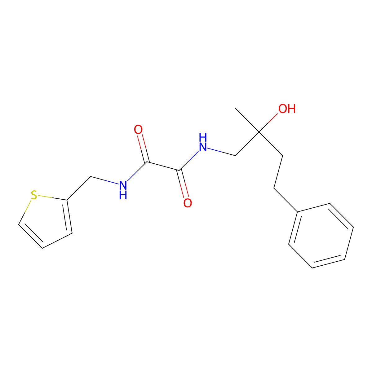 N1-(2-hydroxy-2-methyl-4-phenylbutyl)-N2-(thiophen-2-ylmethyl)oxalamide molecular structure, CAS 1351649-30-3