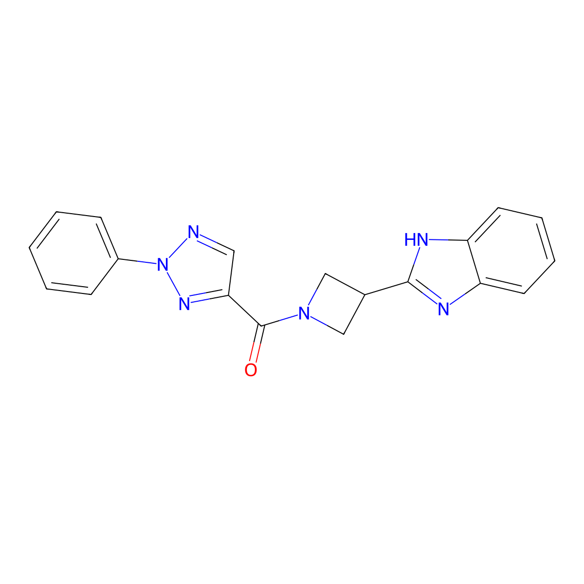 (3-(1H-benzo[d]imidazol-2-yl)azetidin-1-yl)(2-phenyl-2H-1,2,3-triazol-4-yl)methanone molecular structure, CAS 1351649-33-6