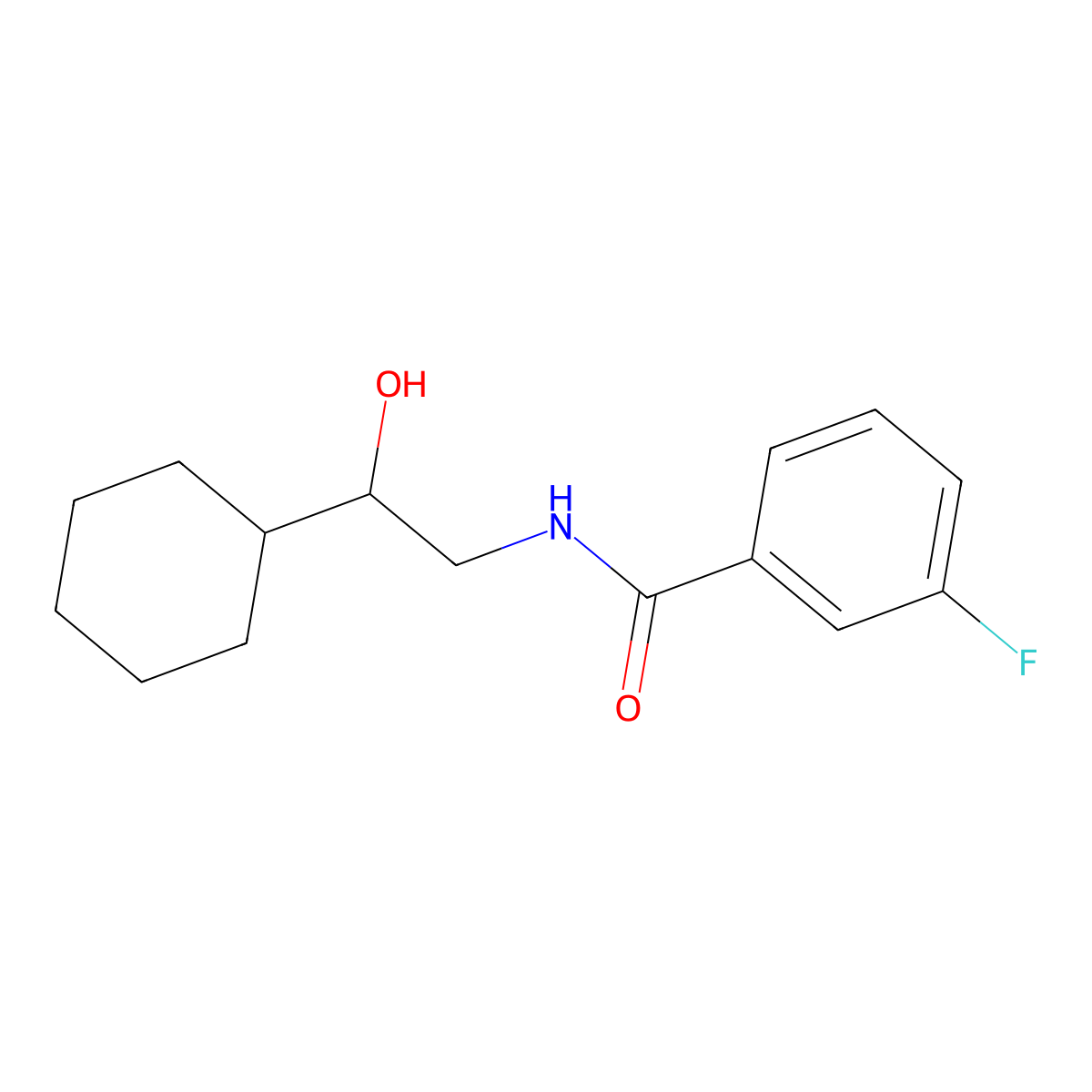 N-(2-cyclohexyl-2-hydroxyethyl)-3-fluorobenzamide molecular structure, CAS 1351649-38-1