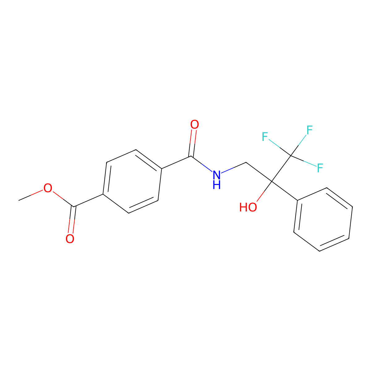 Methyl 4-[(3,3,3-trifluoro-2-hydroxy-2-phenylpropyl)carbamoyl]benzoate molecular structure, CAS 1351649-39-2