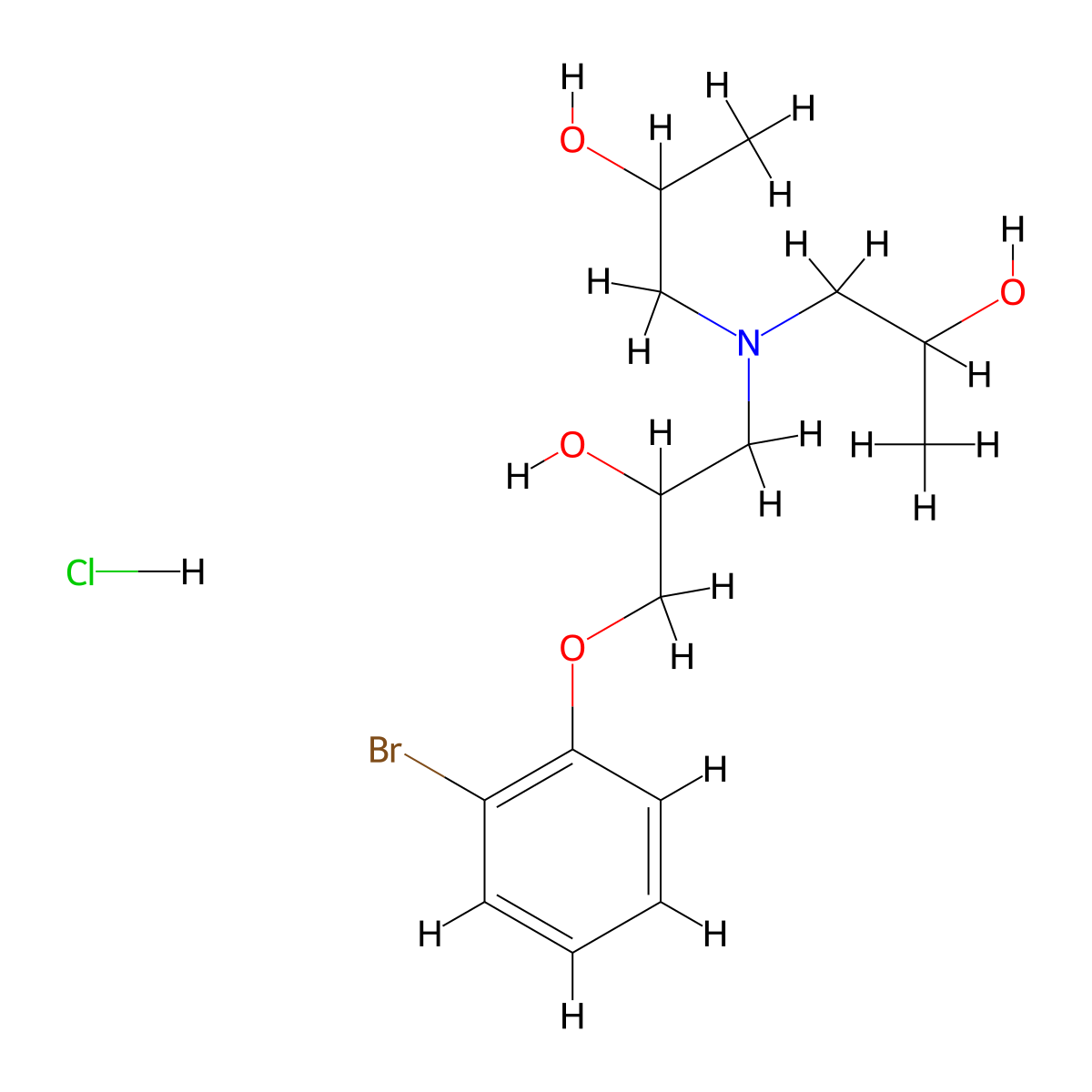 1-[Bis(2-hydroxypropyl)amino]-3-(2-bromophenoxy)propan-2-OL hydrochloride molecular structure, CAS 1351649-40-5