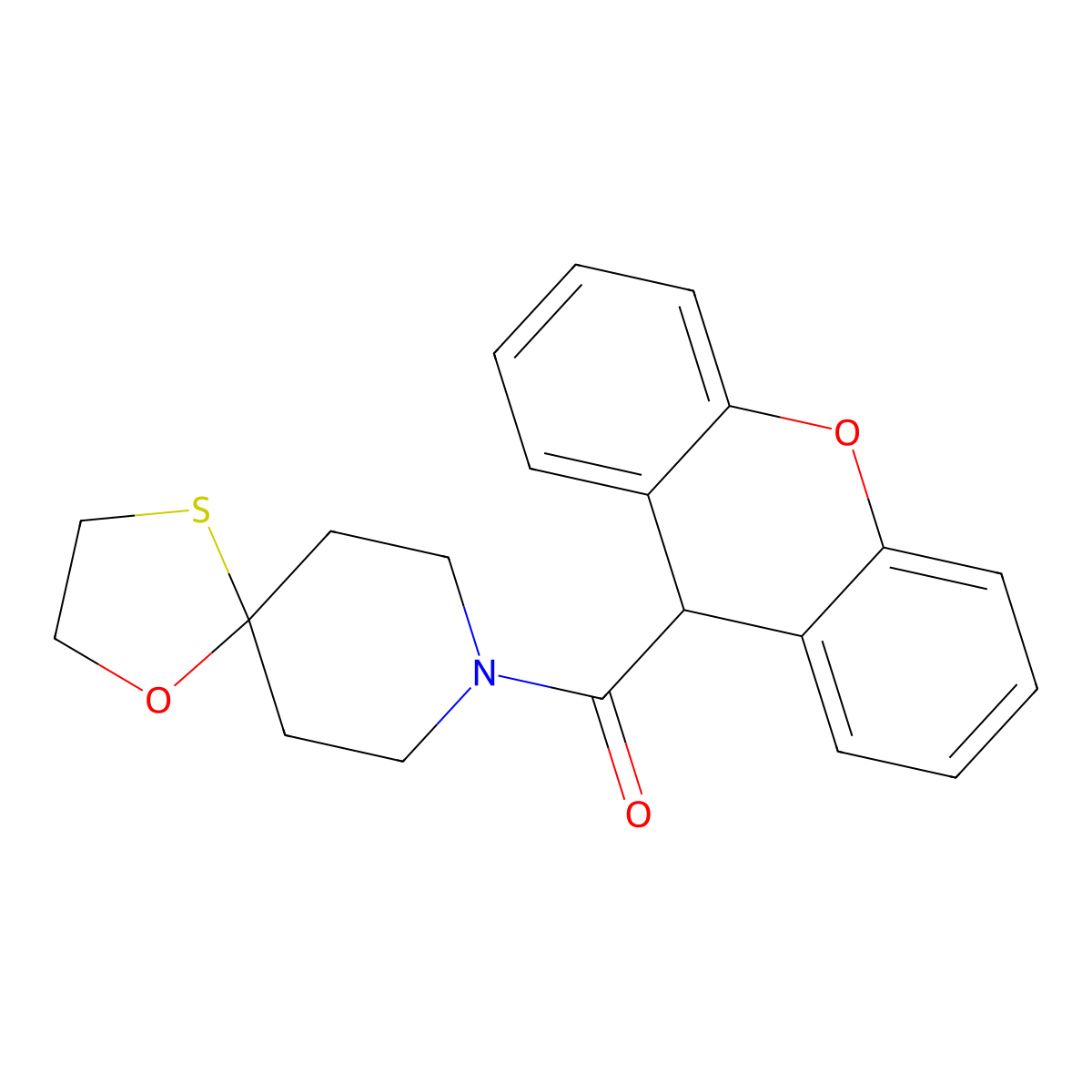 1-oxa-4-thia-8-azaspiro[4.5]decan-8-yl(9H-xanthen-9-yl)methanone molecular structure, CAS 1351649-44-9
