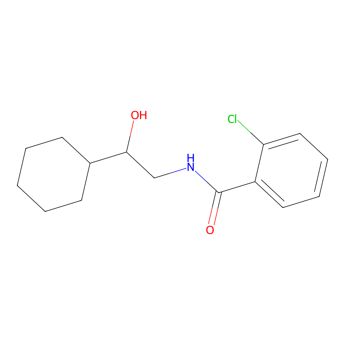 2-chloro-N-(2-cyclohexyl-2-hydroxyethyl)benzamide molecular structure, CAS 1351649-47-2