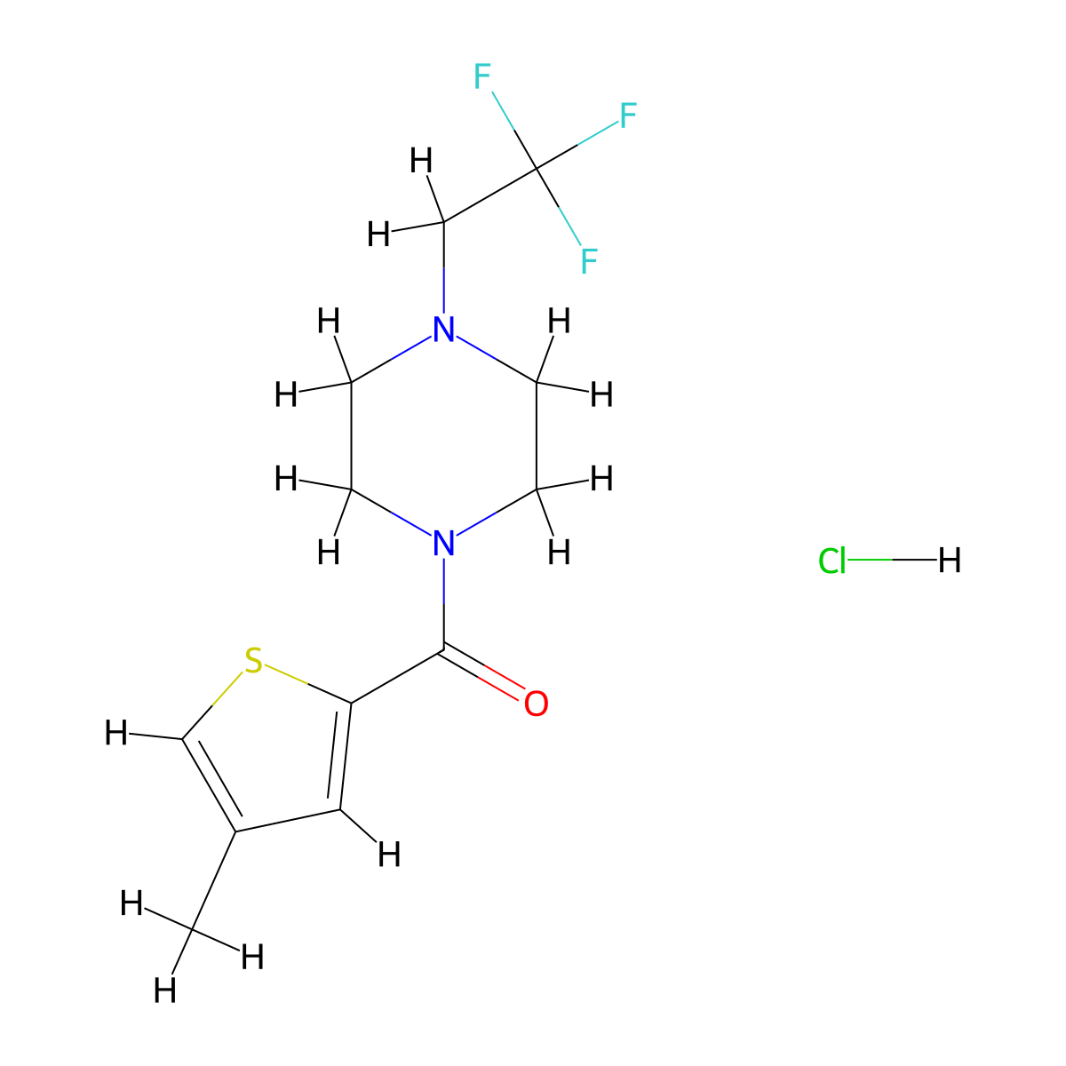 (4-Methylthiophen-2-yl)(4-(2,2,2-trifluoroethyl)piperazin-1-yl)methanone hydrochloride molecular structure, CAS 1351649-48-3