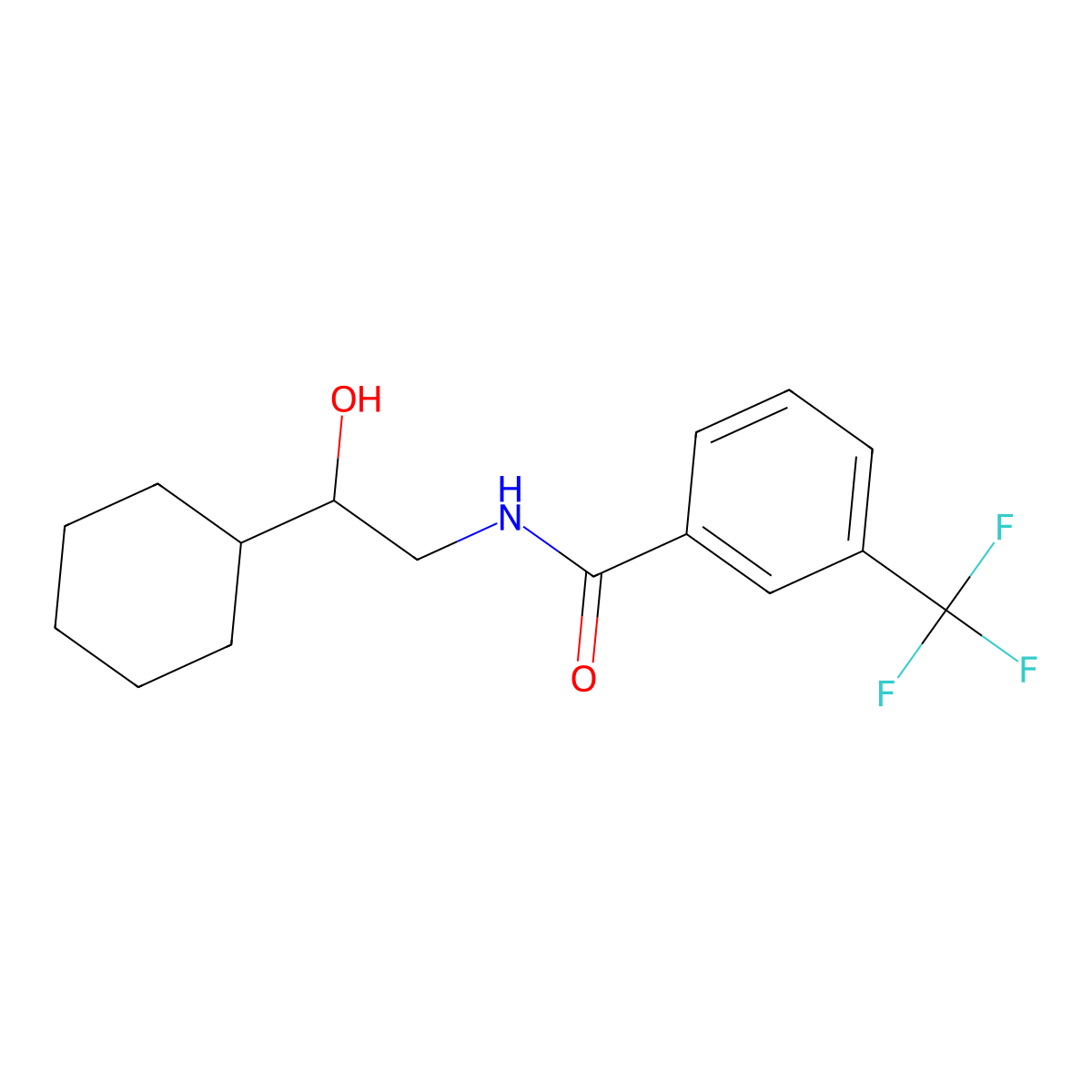 N-(2-cyclohexyl-2-hydroxyethyl)-3-(trifluoromethyl)benzamide molecular structure, CAS 1351649-57-4