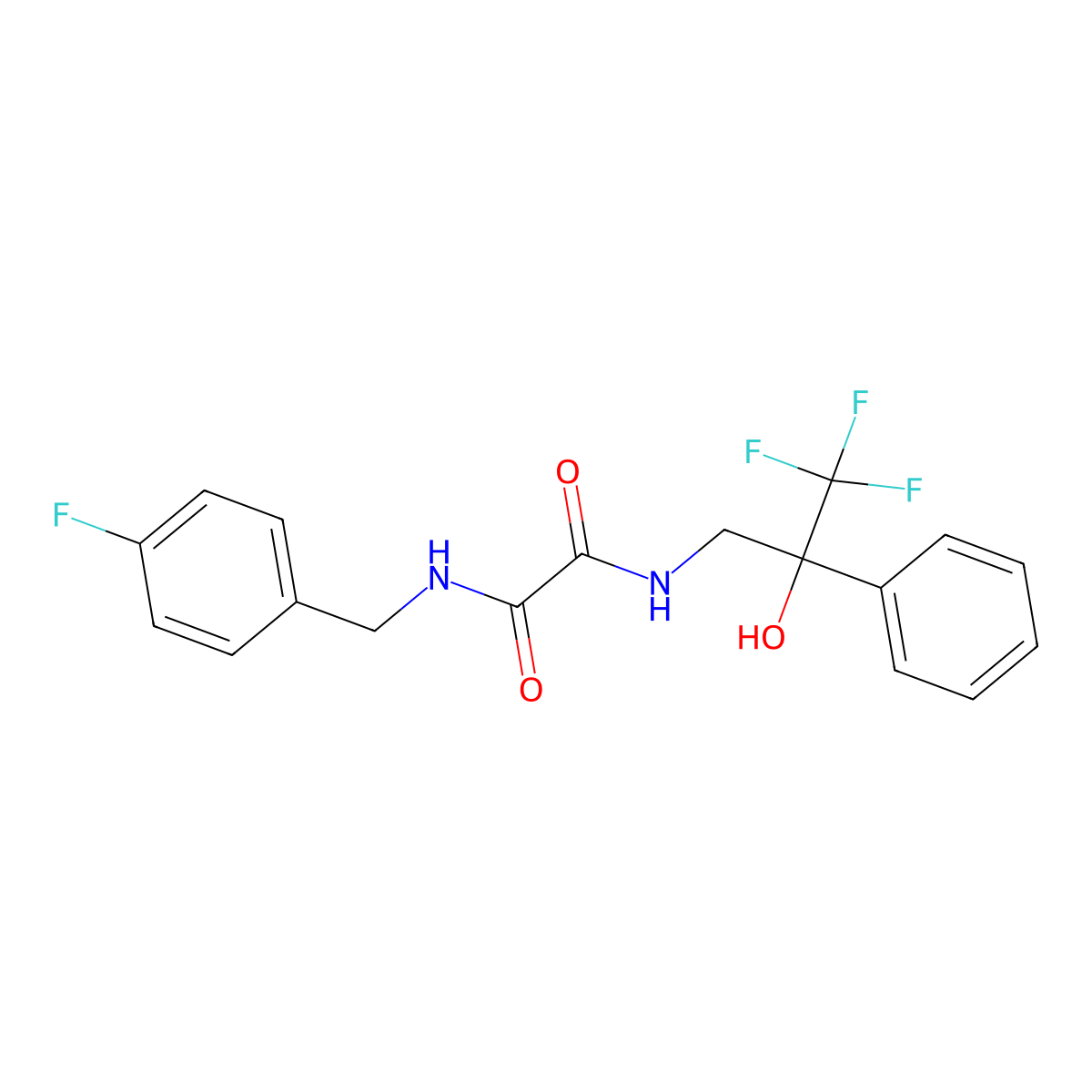 N1-(4-fluorobenzyl)-N2-(3,3,3-trifluoro-2-hydroxy-2-phenylpropyl)oxalamide molecular structure, CAS 1351649-63-2