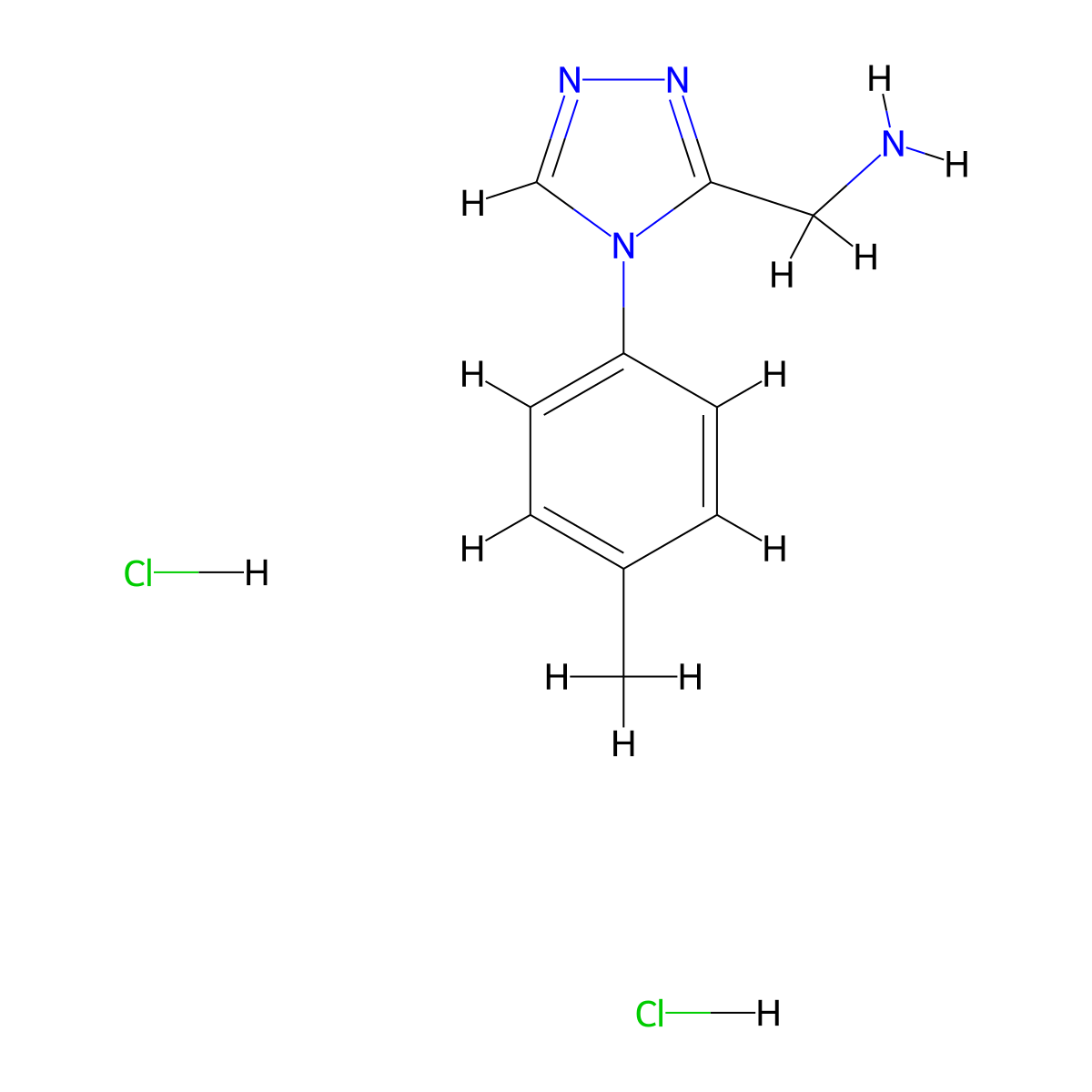 {[4-(4-methylphenyl)-4H-1,2,4-triazol-3-yl]methyl}amine dihydrochloride molecular structure, CAS 1351649-65-4