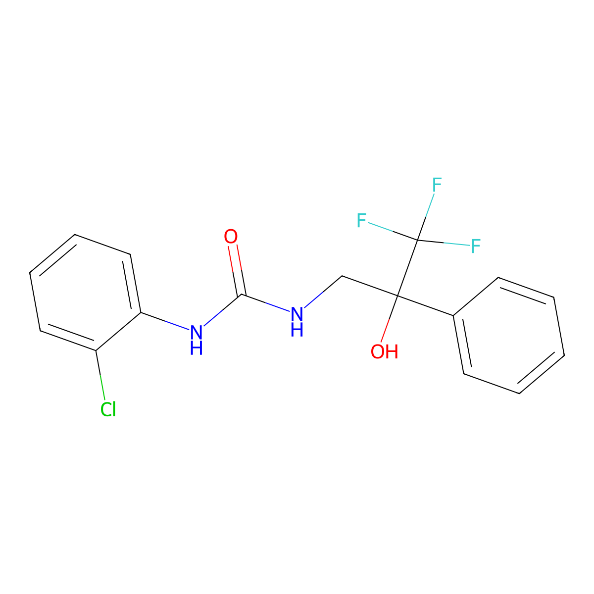 1-(2-Chlorophenyl)-3-(3,3,3-trifluoro-2-hydroxy-2-phenylpropyl)urea molecular structure, CAS 1351649-70-1