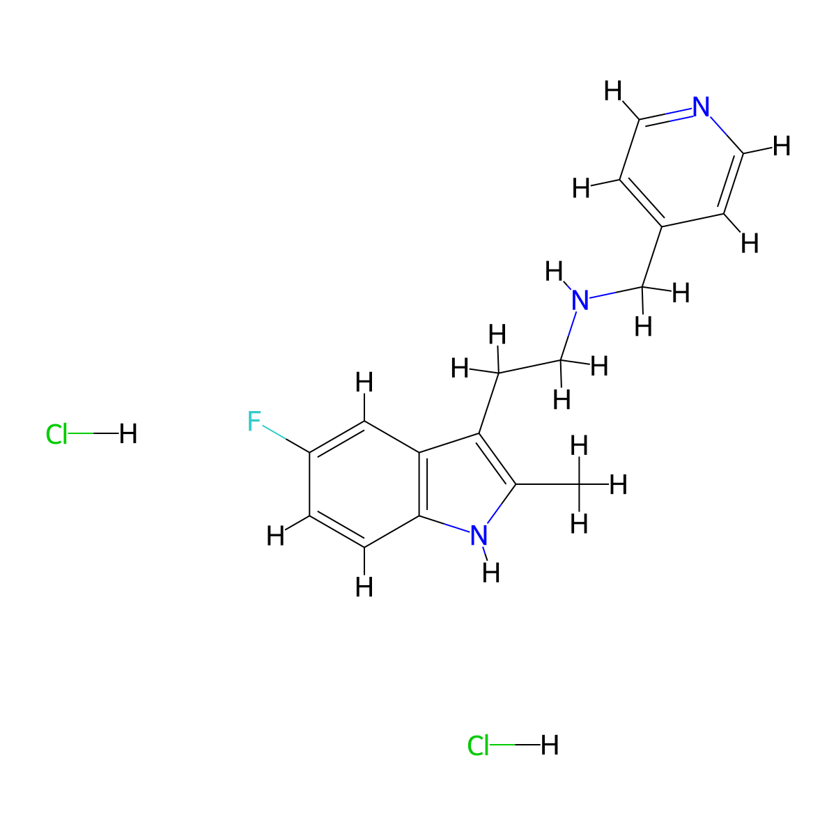 2-(5-fluoro-2-methyl-1H-indol-3-yl)-N-(pyridin-4-ylmethyl)ethanamine dihydrochloride molecular structure, CAS 1351649-72-3
