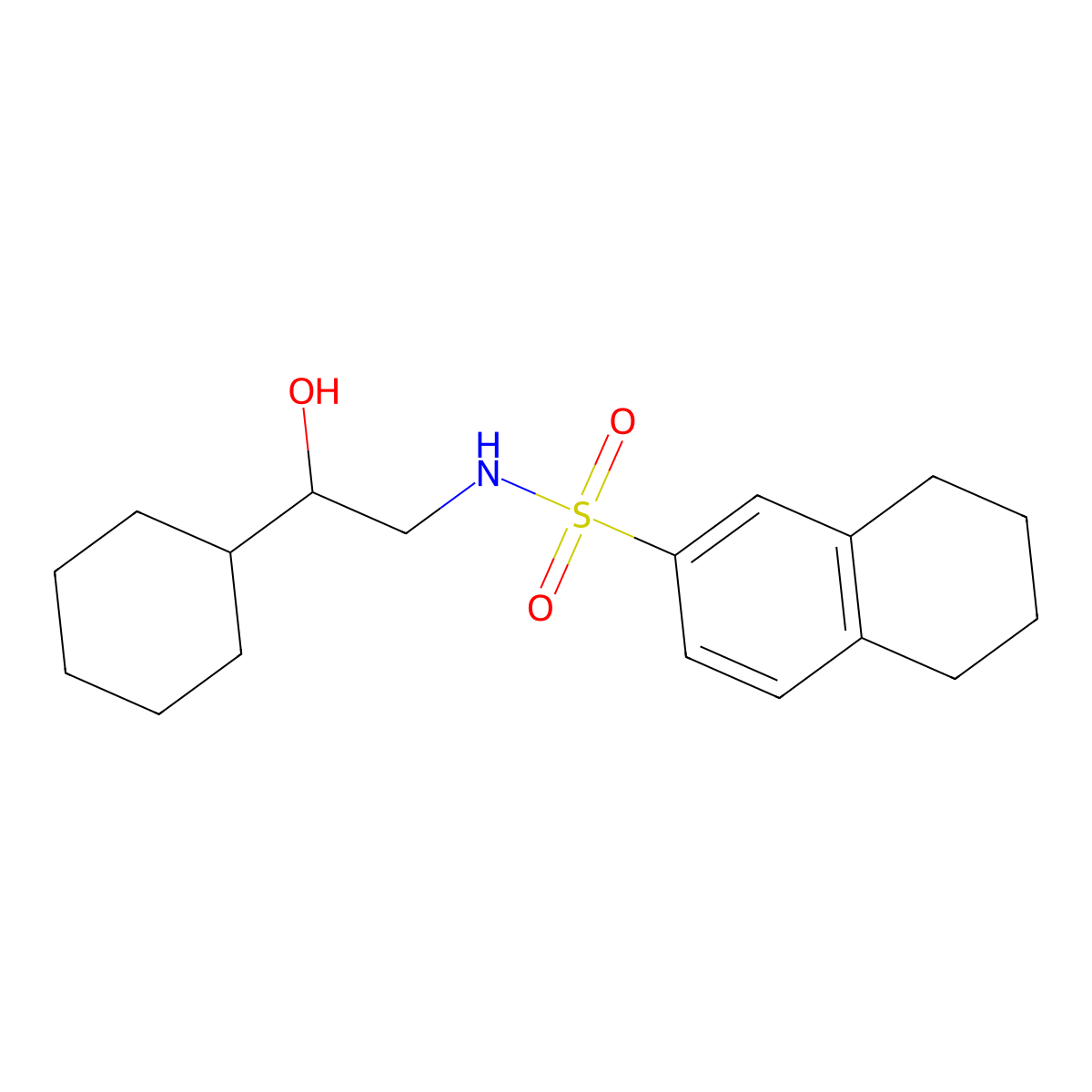 N-(2-cyclohexyl-2-hydroxyethyl)-5,6,7,8-tetrahydronaphthalene-2-sulfonamide molecular structure, CAS 1351649-76-7