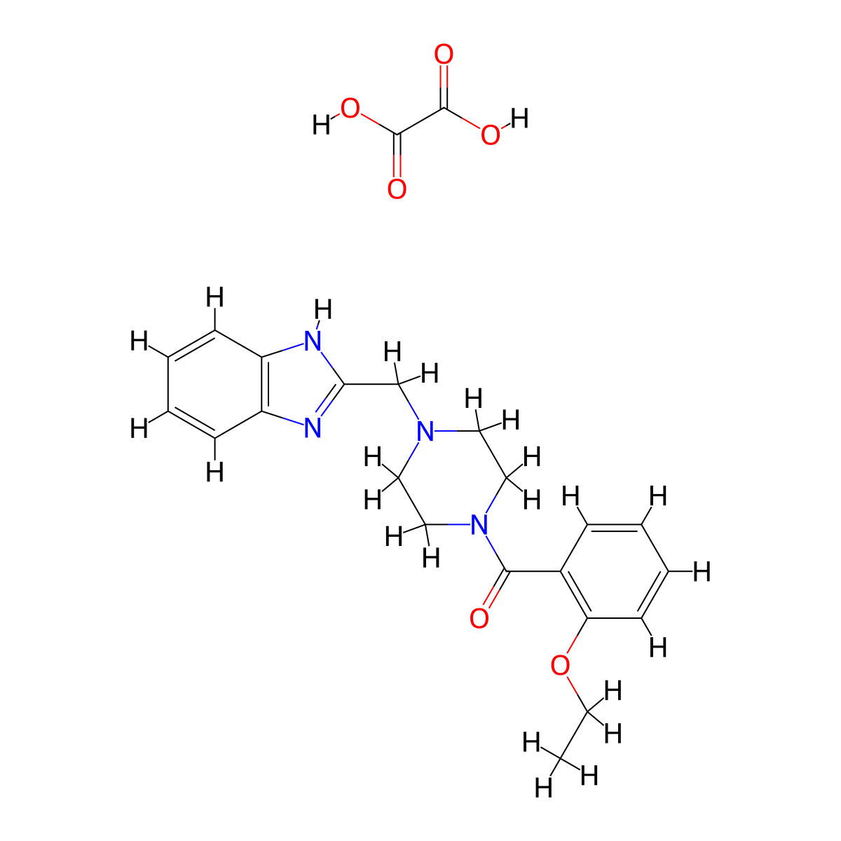 (4-((1H-benzo[d]imidazol-2-yl)methyl)piperazin-1-yl)(2-ethoxyphenyl)methanone oxalate molecular structure, CAS 1351649-77-8