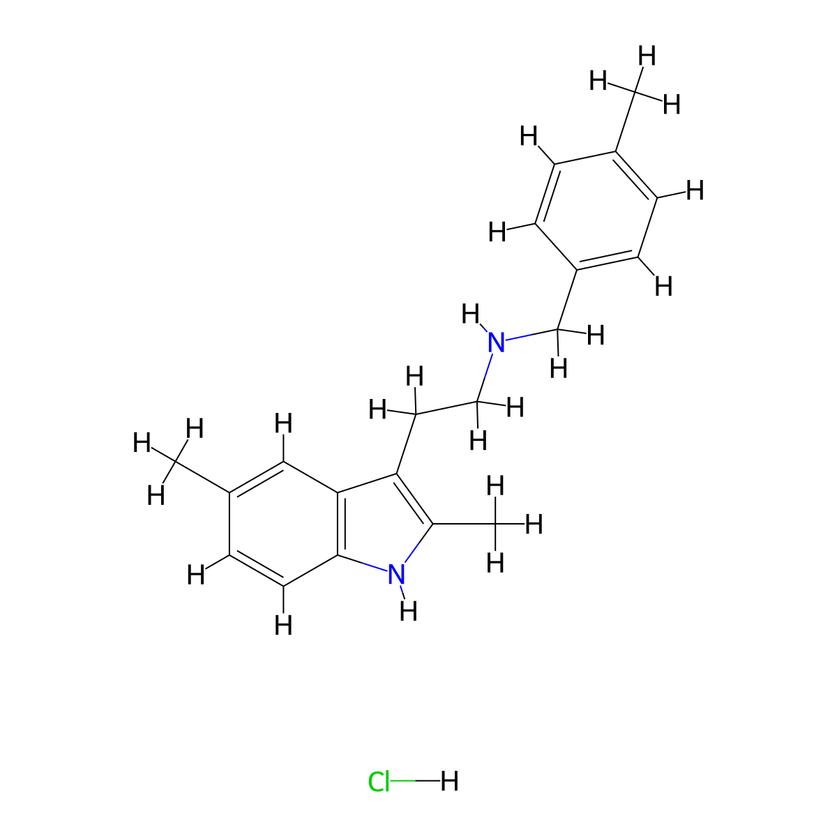 2-(2,5-dimethyl-1H-indol-3-yl)-N-(4-methylbenzyl)ethanamine hydrochloride molecular structure, CAS 1351649-79-0