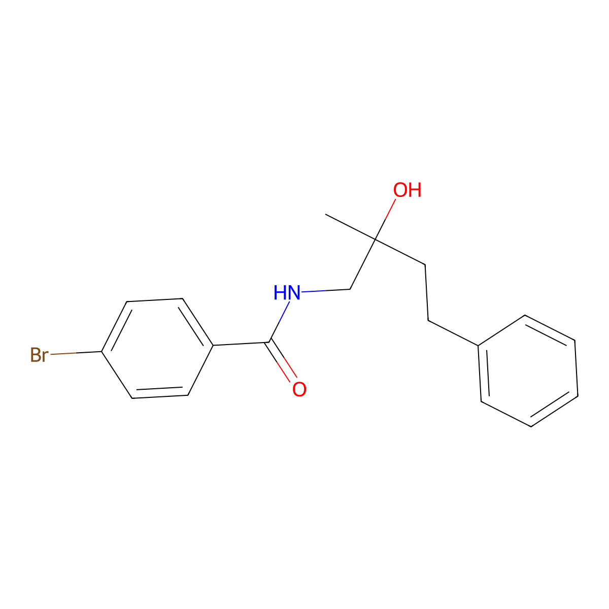 4-bromo-N-(2-hydroxy-2-methyl-4-phenylbutyl)benzamide molecular structure, CAS 1351649-80-3
