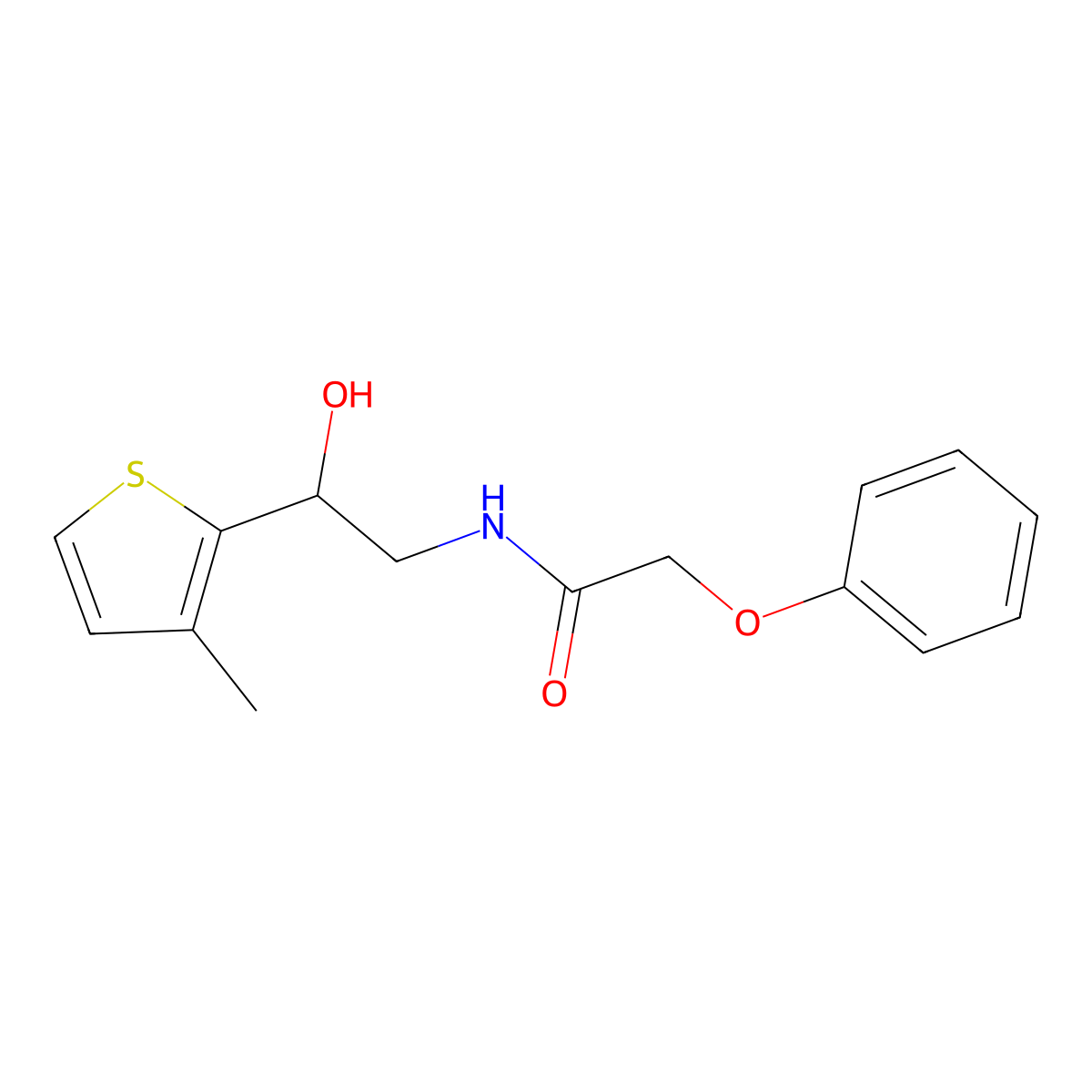 N-[2-hydroxy-2-(3-methylthiophen-2-yl)ethyl]-2-phenoxyacetamide molecular structure, CAS 1351649-90-5