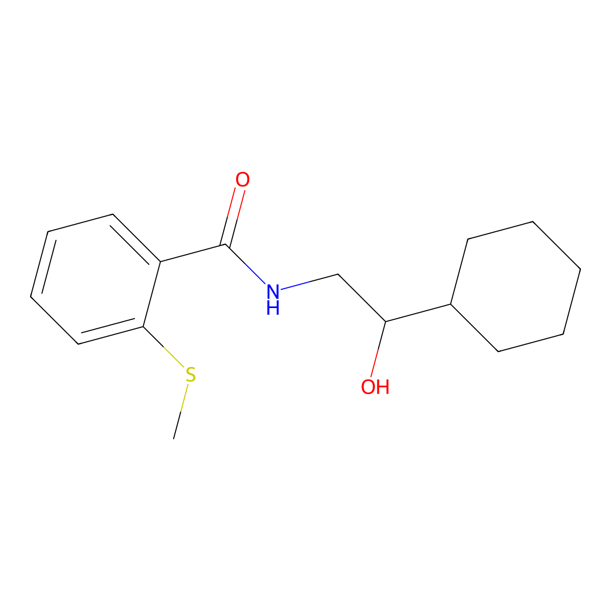N-(2-cyclohexyl-2-hydroxyethyl)-2-(methylthio)benzamide molecular structure, CAS 1351649-91-6