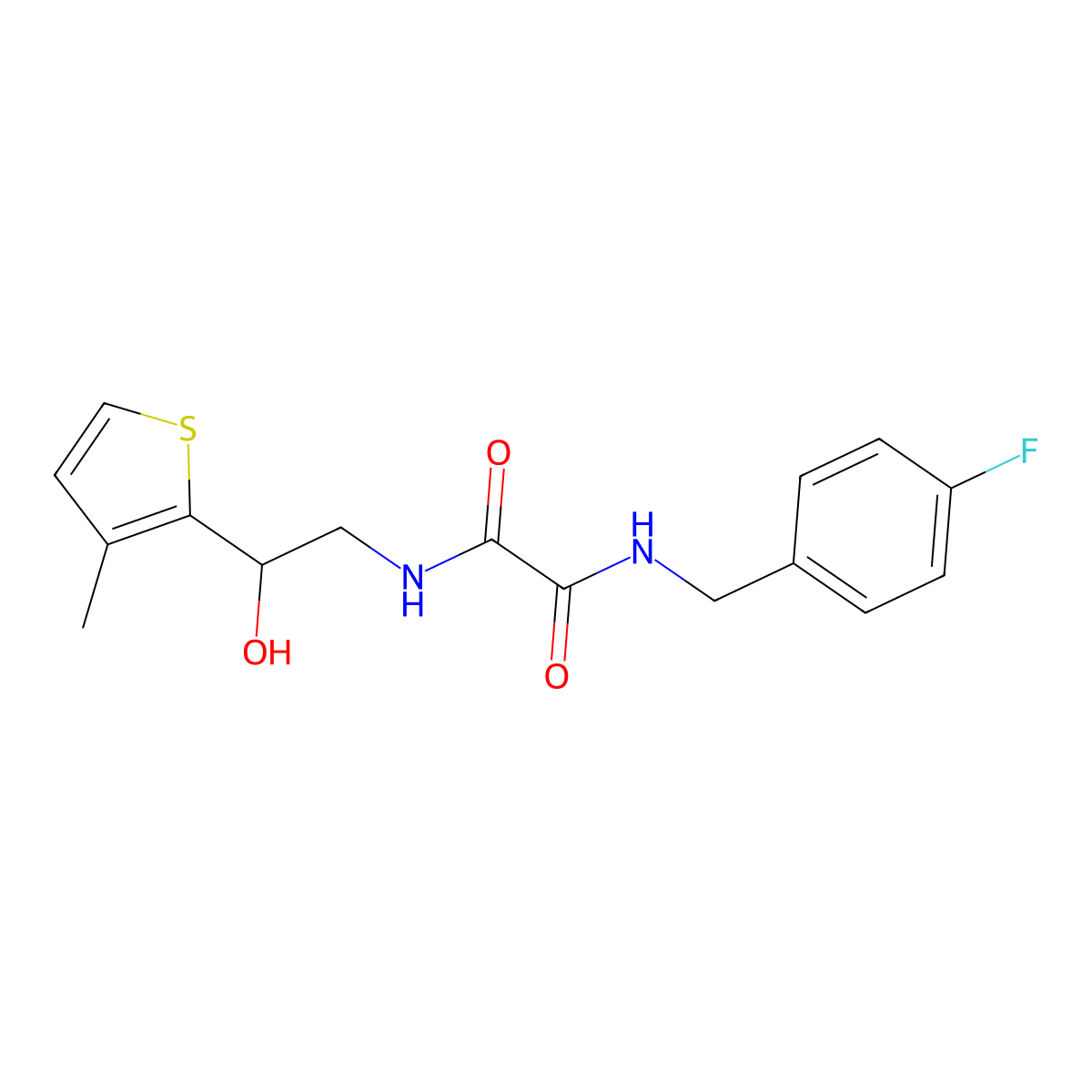 N1-(4-fluorobenzyl)-N2-(2-hydroxy-2-(3-methylthiophen-2-yl)ethyl)oxalamide molecular structure, CAS 1351650-43-5