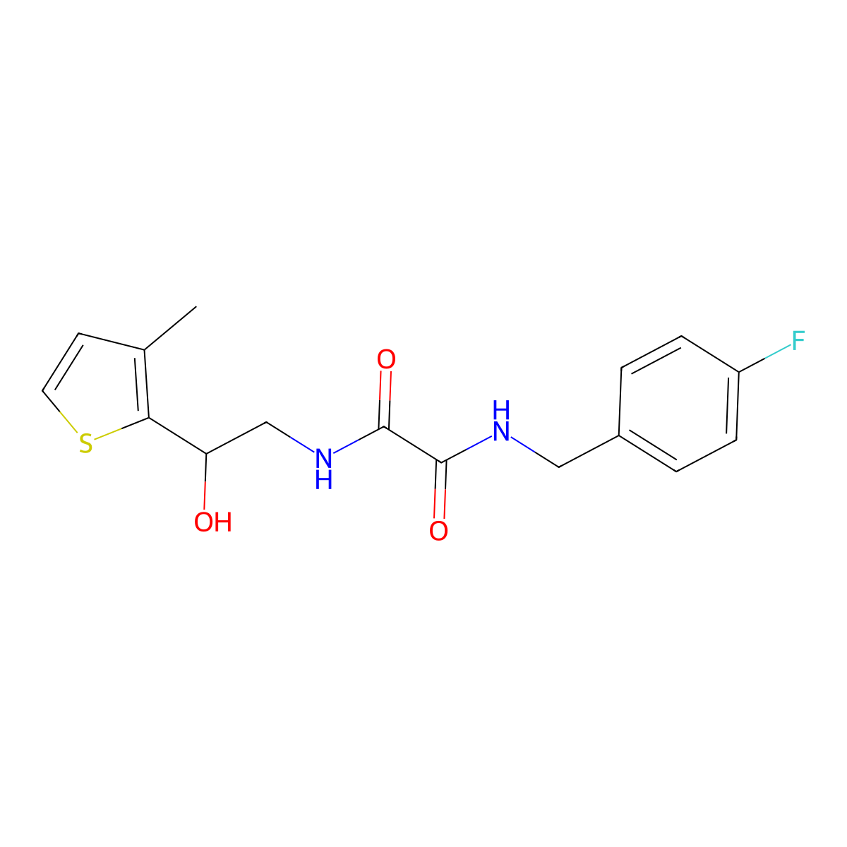 N1-(4-fluorobenzyl)-N2-(2-hydroxy-2-(3-methylthiophen-2-yl)ethyl)oxalamide molecular structure, CAS 1351650-43-5