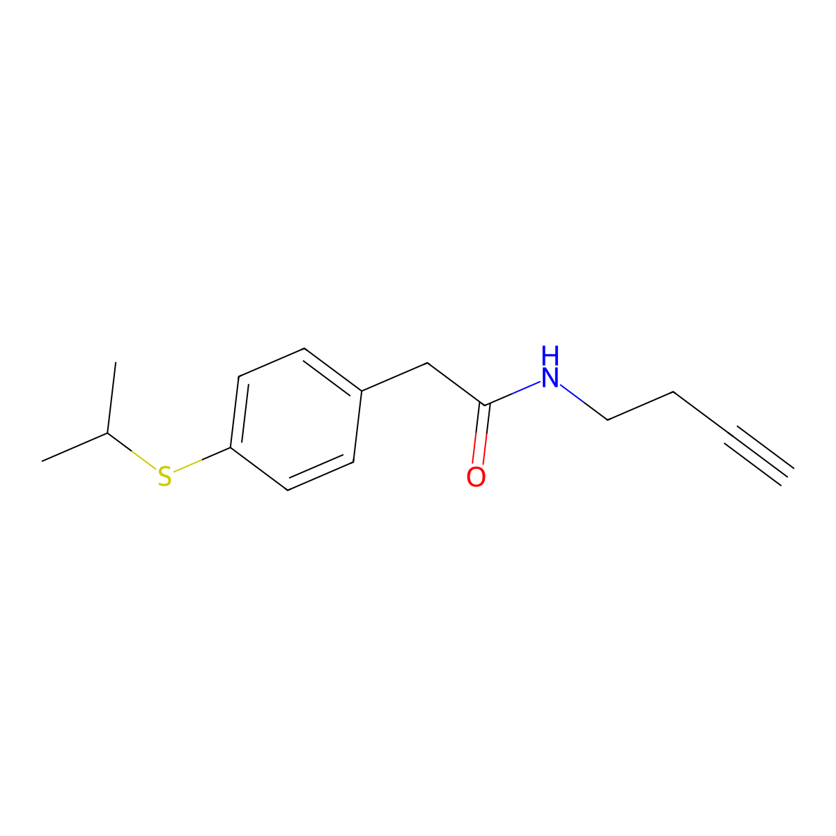 N-(but-3-yn-1-yl)-2-(4-(isopropylthio)phenyl)acetamide molecular structure, CAS 1351650-50-4