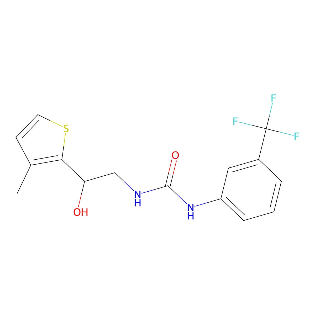 1-(2-Hydroxy-2-(3-methylthiophen-2-yl)ethyl)-3-(3-(trifluoromethyl)phenyl)urea molecular structure, CAS 1351650-66-2