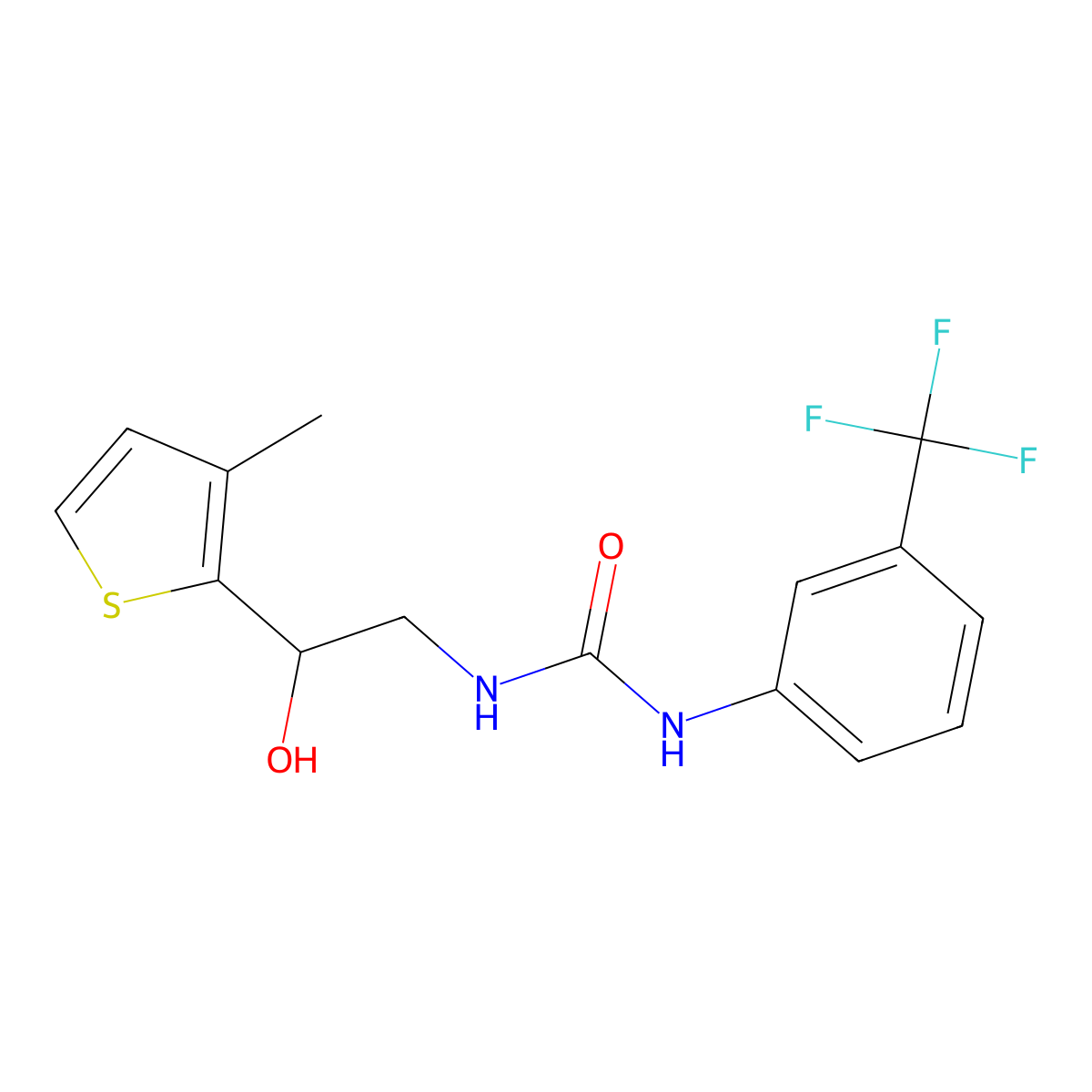 1-(2-Hydroxy-2-(3-methylthiophen-2-yl)ethyl)-3-(3-(trifluoromethyl)phenyl)urea molecular structure, CAS 1351650-66-2