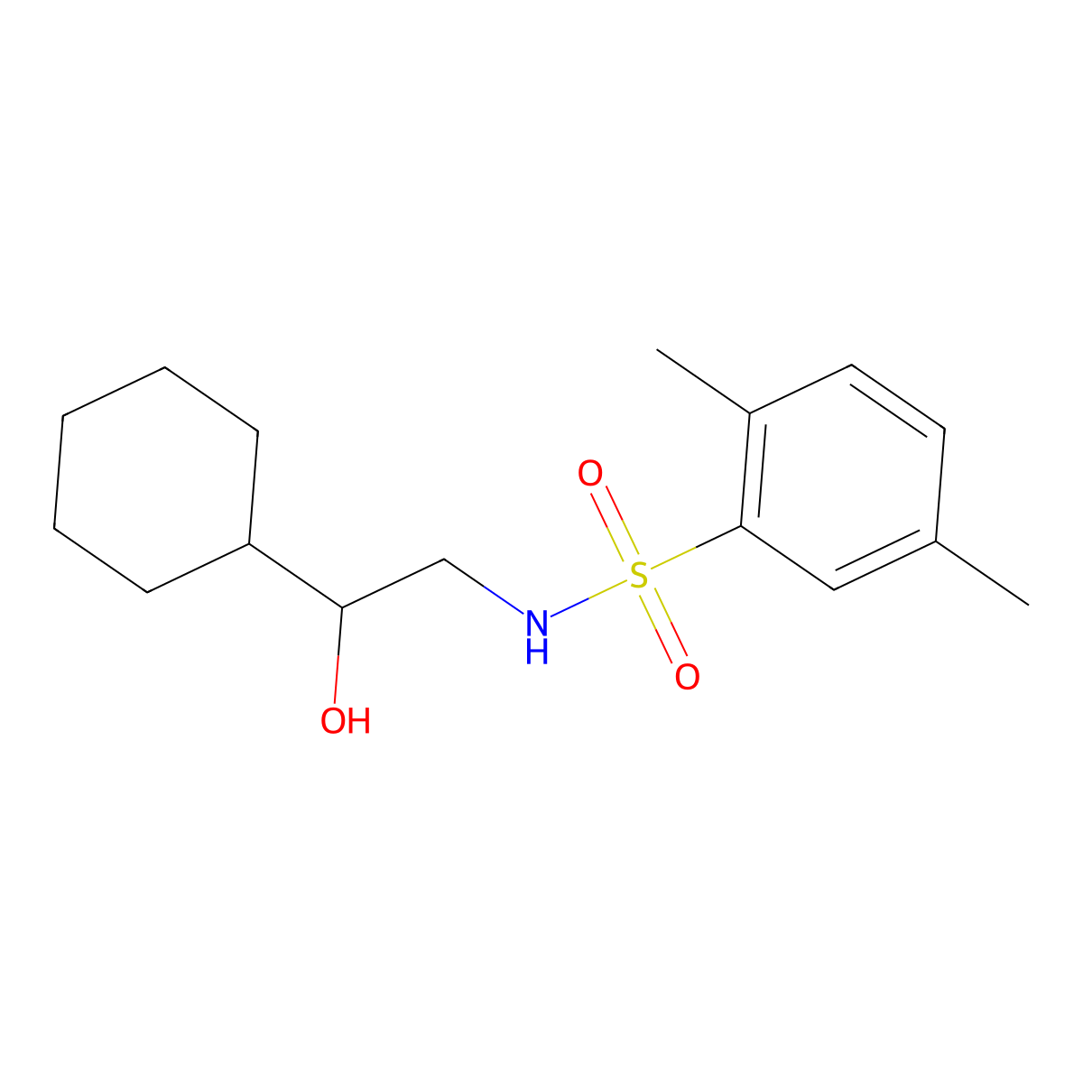 N-(2-cyclohexyl-2-hydroxyethyl)-2,5-dimethylbenzenesulfonamide molecular structure, CAS 1351651-14-3