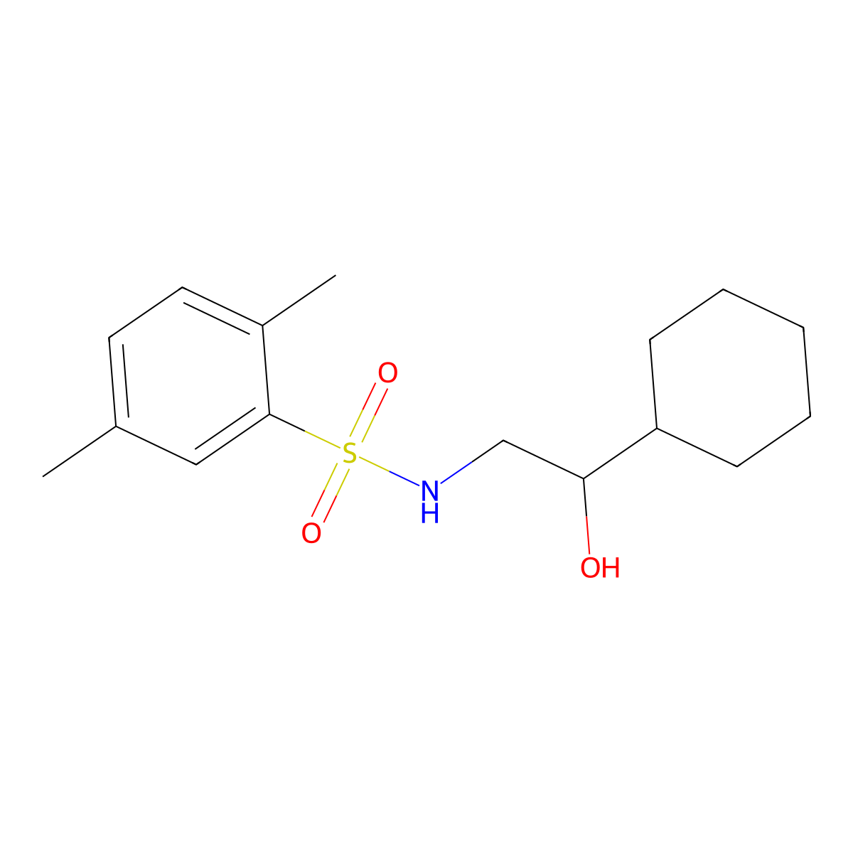 N-(2-cyclohexyl-2-hydroxyethyl)-2,5-dimethylbenzenesulfonamide molecular structure, CAS 1351651-14-3