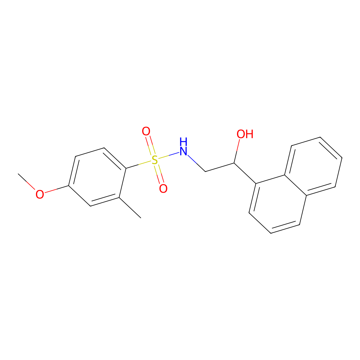 N-(2-hydroxy-2-(naphthalen-1-yl)ethyl)-4-methoxy-2-methylbenzenesulfonamide molecular structure, CAS 1351651-28-9