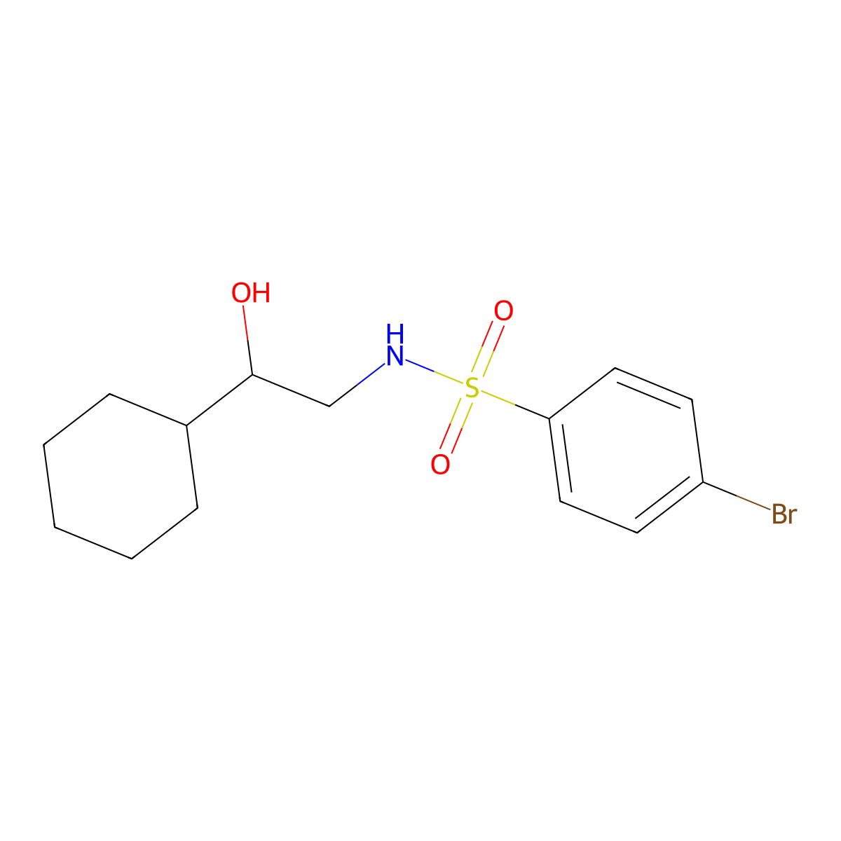 4-bromo-N-(2-cyclohexyl-2-hydroxyethyl)benzenesulfonamide molecular structure, CAS 1351651-54-1