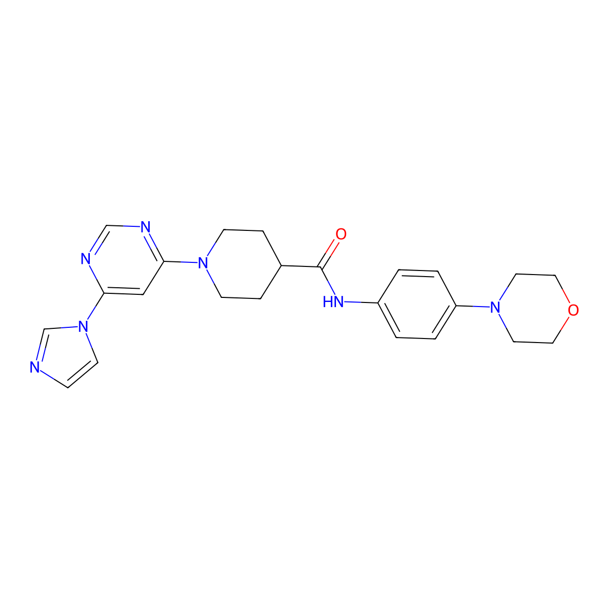 1-(6-(1H-imidazol-1-yl)pyrimidin-4-yl)-N-(4-morpholinophenyl)piperidine-4-carboxamide molecular structure, CAS 1351651-74-5