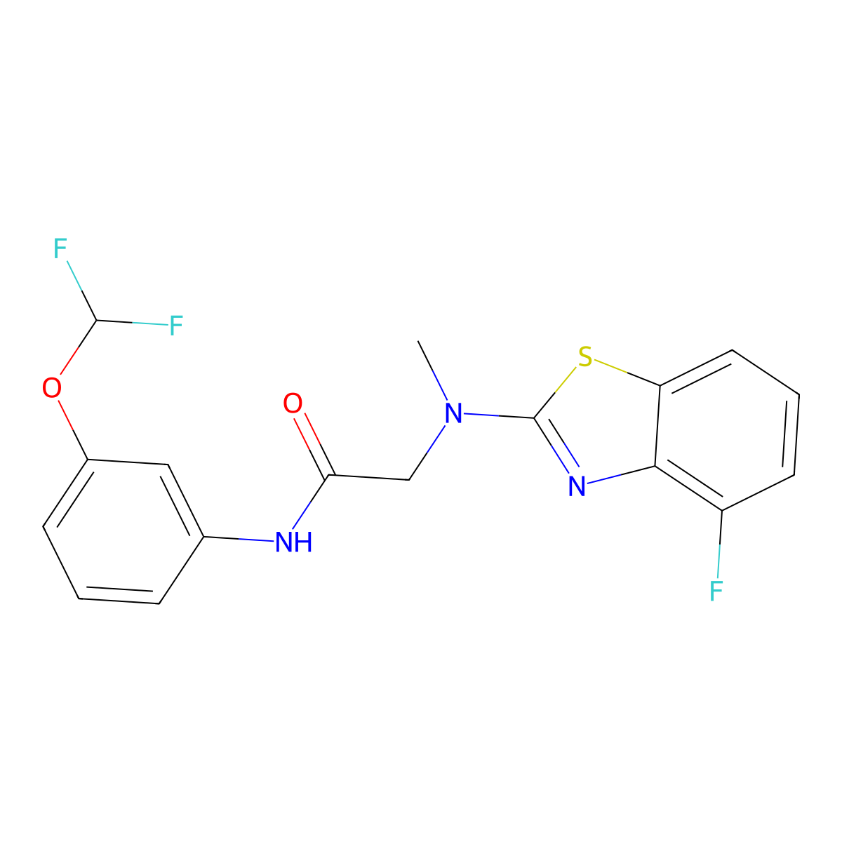 N-(3-(difluoromethoxy)phenyl)-2-((4-fluorobenzo[d]thiazol-2-yl)(methyl)amino)acetamide molecular structure, CAS 1351651-85-8