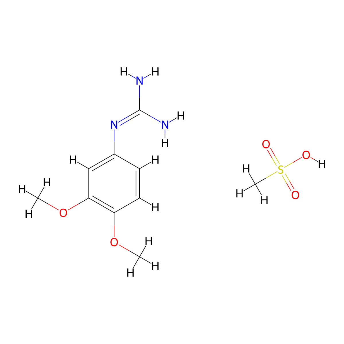 N-(3,4-dimethoxyphenyl)guanidine metanesulfonate molecular structure, CAS 1351651-87-0