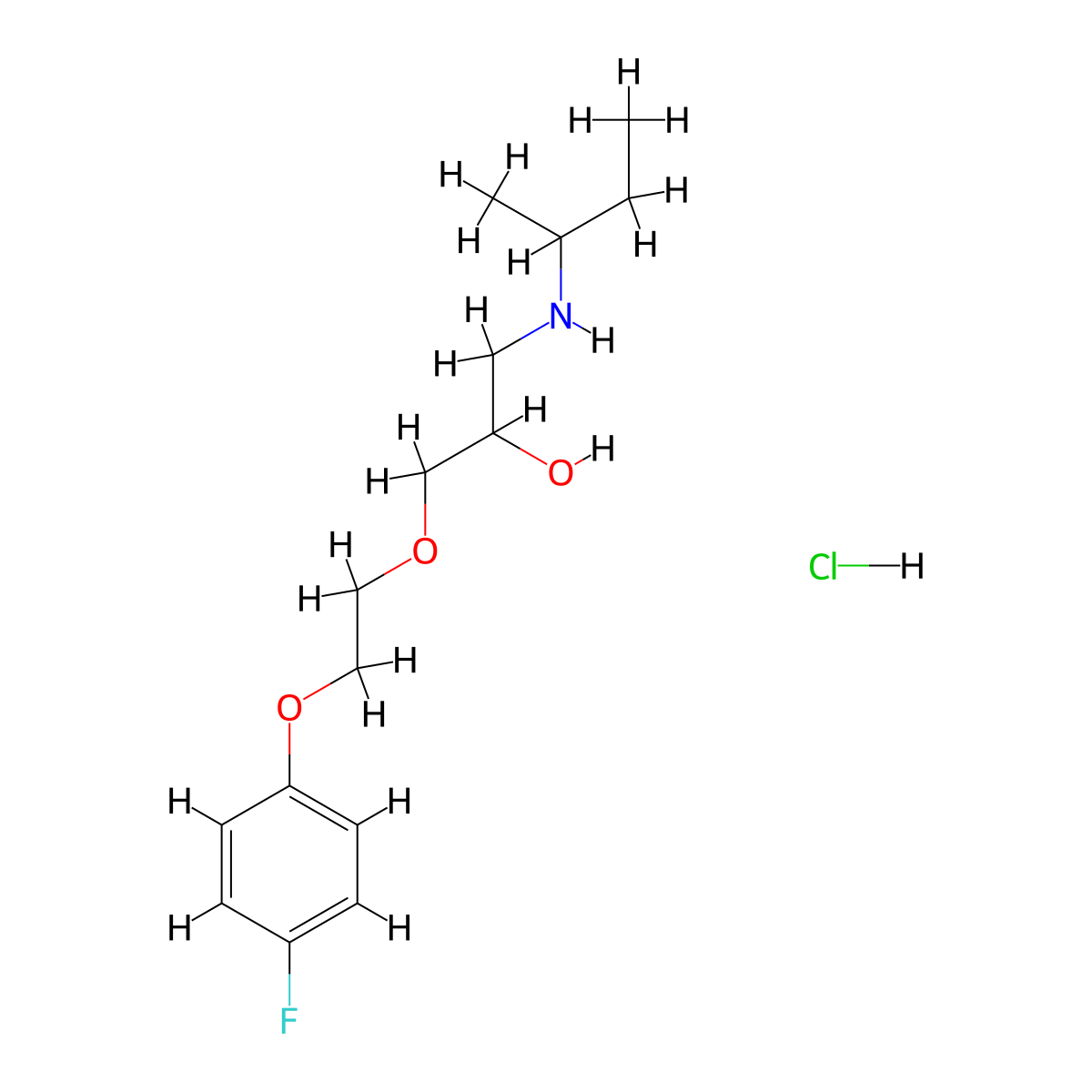 1-(Sec-butylamino)-3-(2-(4-fluorophenoxy)ethoxy)propan-2-ol hydrochloride molecular structure, CAS 1351651-95-0