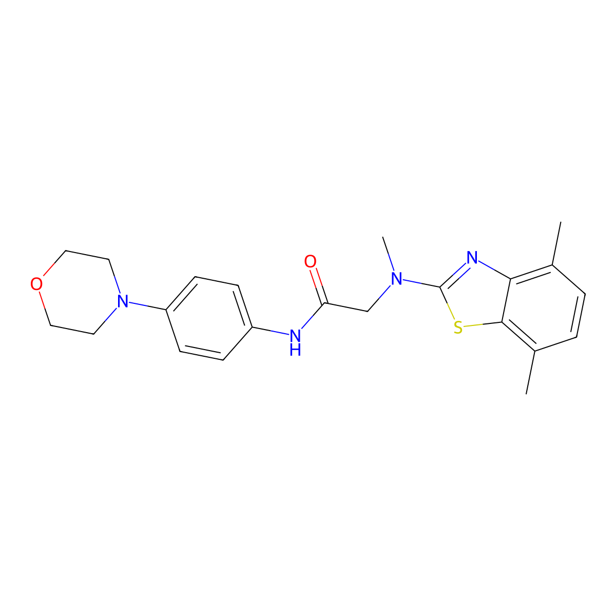 2-((4,7-dimethylbenzo[d]thiazol-2-yl)(methyl)amino)-N-(4-morpholinophenyl)acetamide molecular structure, CAS 1351652-00-0