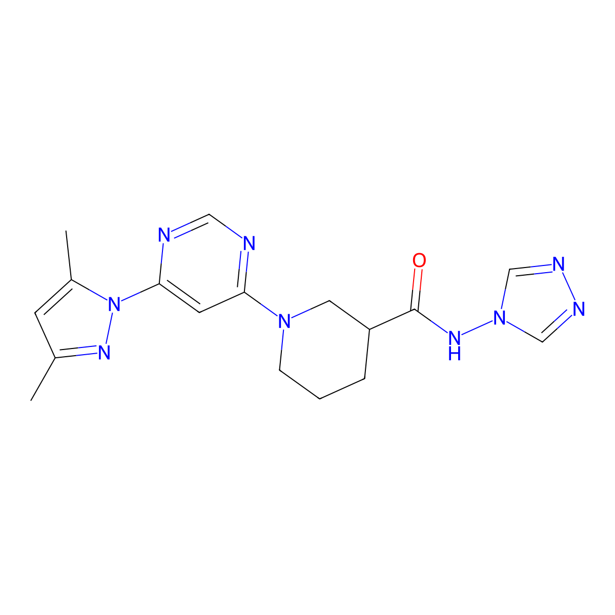 1-(6-(3,5-dimethyl-1H-pyrazol-1-yl)pyrimidin-4-yl)-N-(4H-1,2,4-triazol-4-yl)piperidine-3-carboxamide molecular structure, CAS 1351652-08-8
