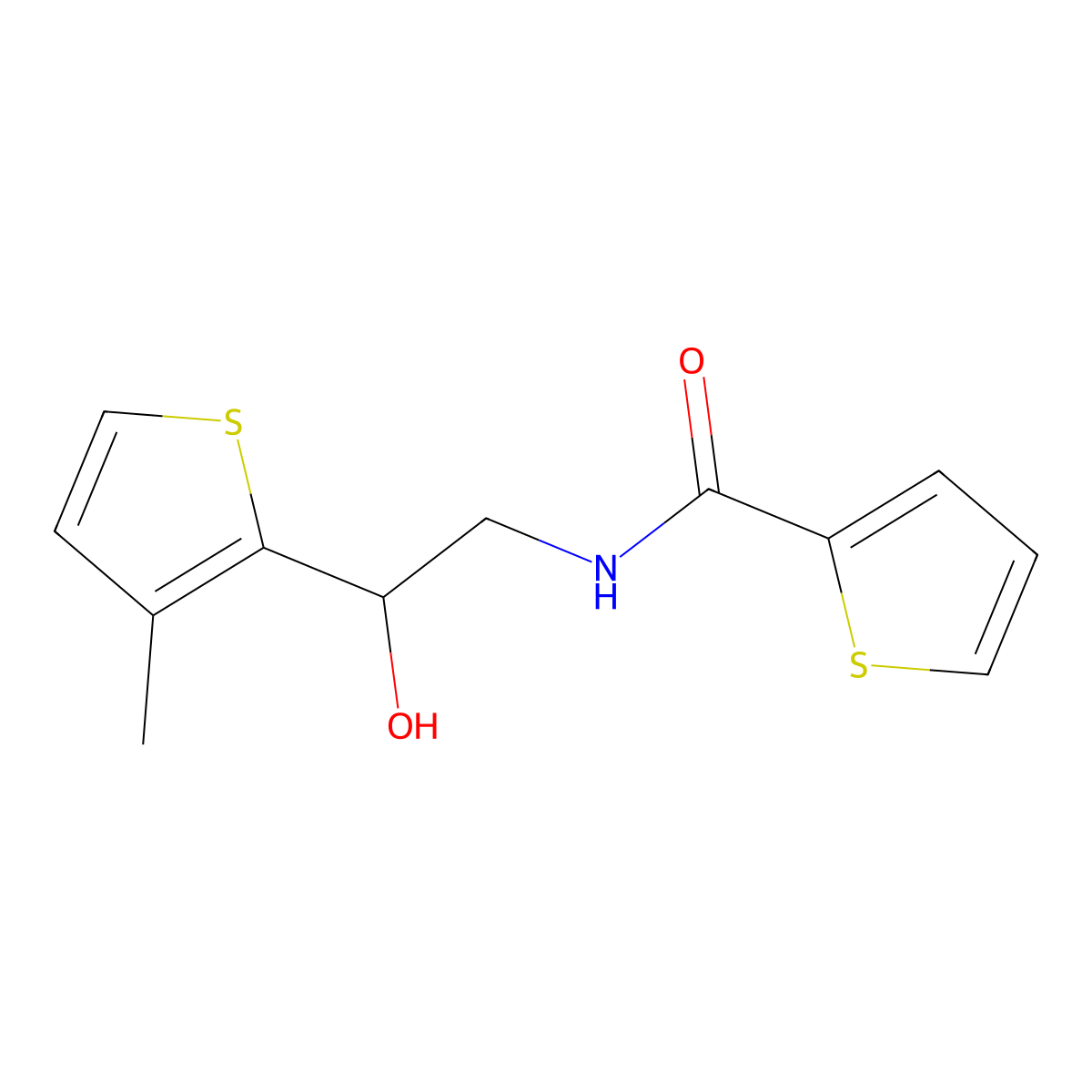 N-[2-hydroxy-2-(3-methylthiophen-2-yl)ethyl]thiophene-2-carboxamide molecular structure, CAS 1351652-11-3