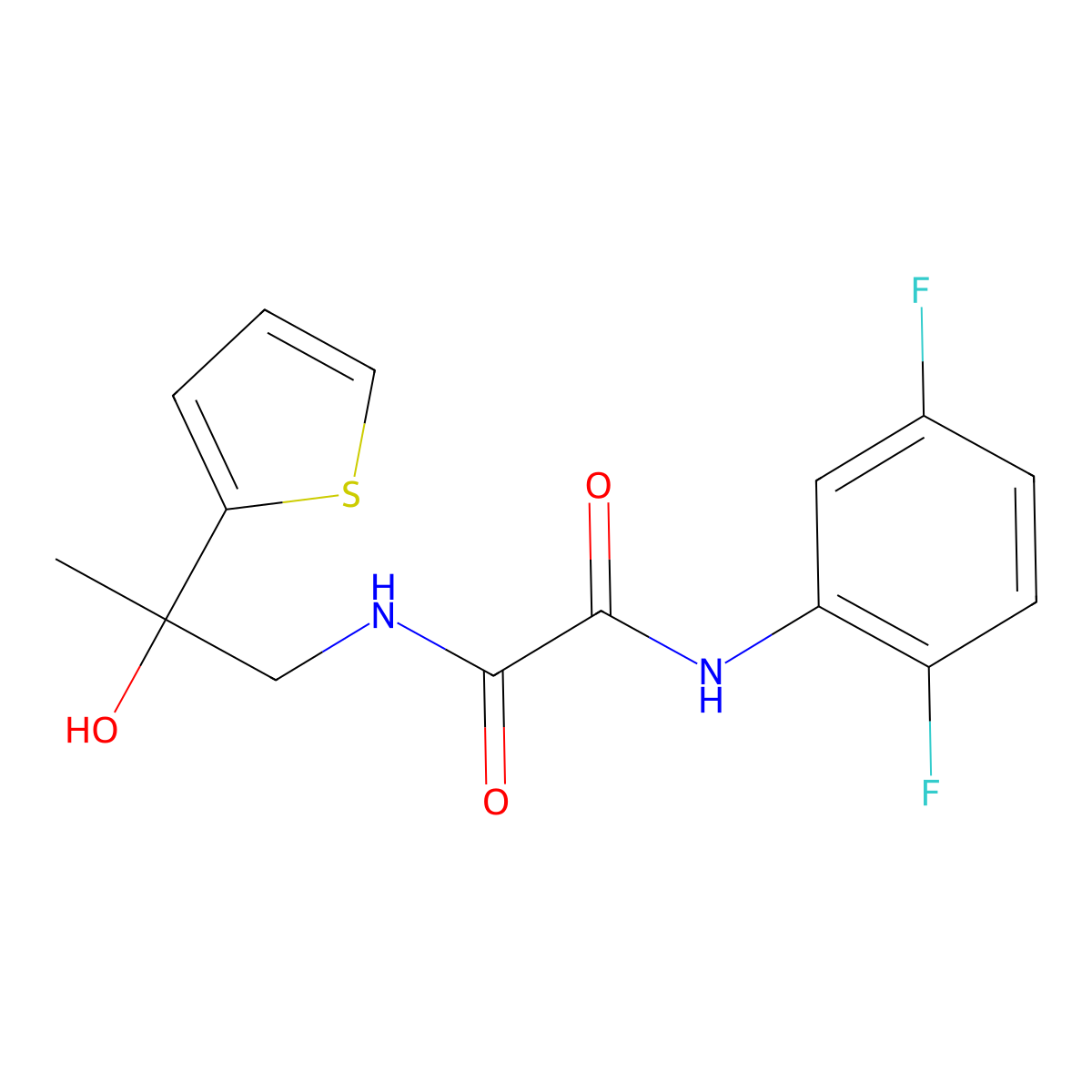 N1-(2,5-difluorophenyl)-N2-(2-hydroxy-2-(thiophen-2-yl)propyl)oxalamide molecular structure, CAS 1351652-21-5