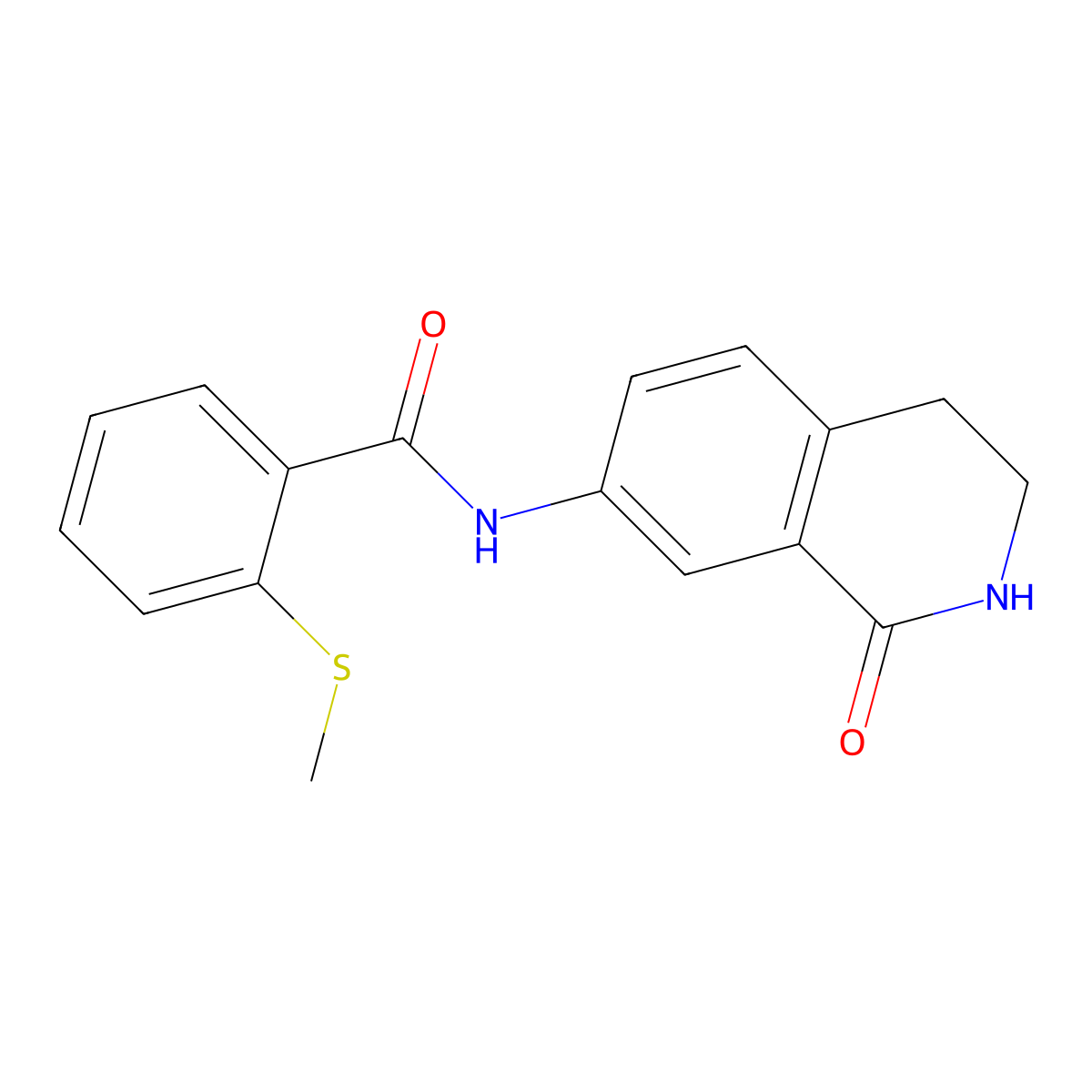 2-(methylthio)-N-(1-oxo-1,2,3,4-tetrahydroisoquinolin-7-yl)benzamide molecular structure, CAS 1351652-56-6