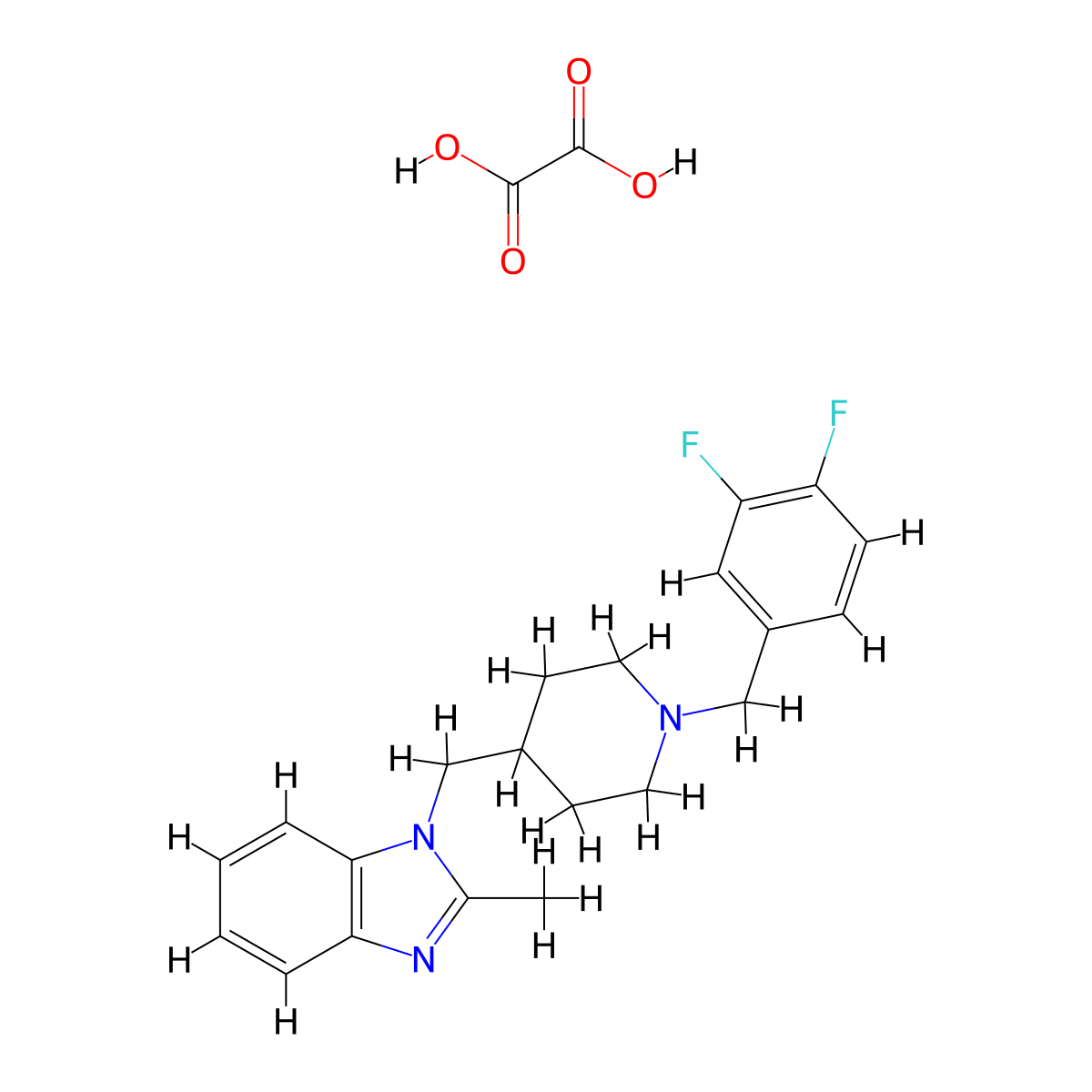 1-((1-(3,4-difluorobenzyl)piperidin-4-yl)methyl)-2-methyl-1H-benzo[d]imidazole oxalate molecular structure, CAS 1351652-68-0