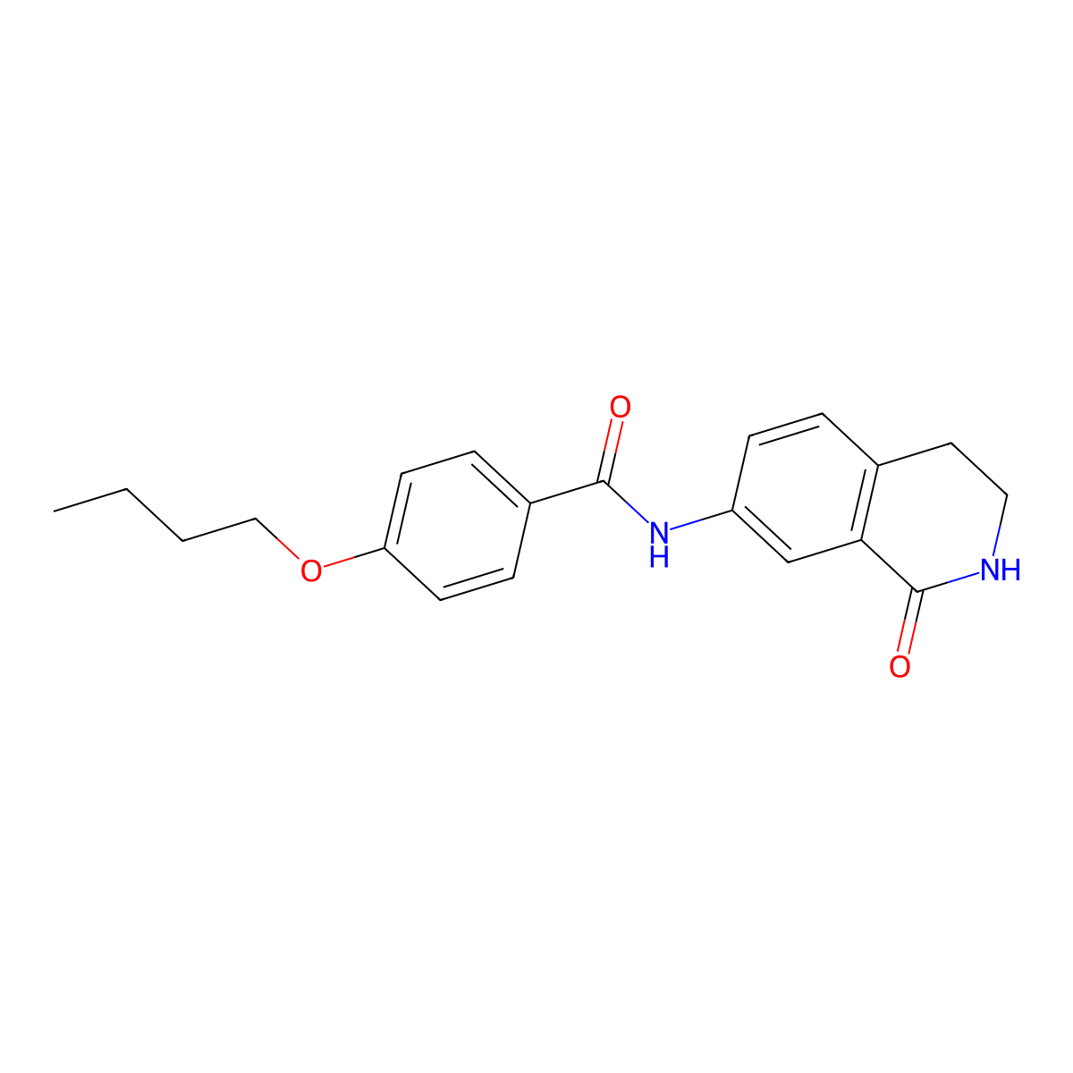 4-butoxy-N-(1-oxo-1,2,3,4-tetrahydroisoquinolin-7-yl)benzamide molecular structure, CAS 1351652-94-2